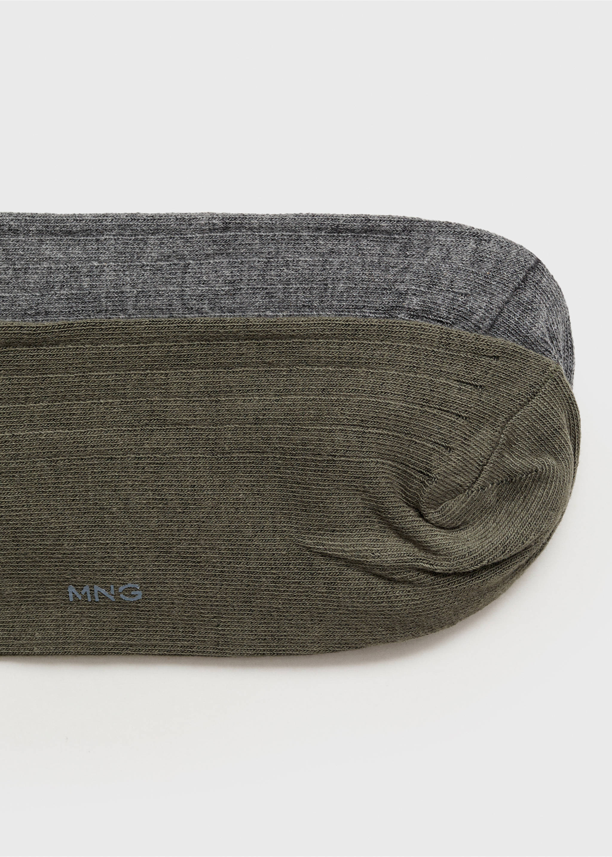 2er-Pack Baumwollsocken mit Rippmuster - Detail des Artikels 8, Khaki. Ref: 87000663-00.