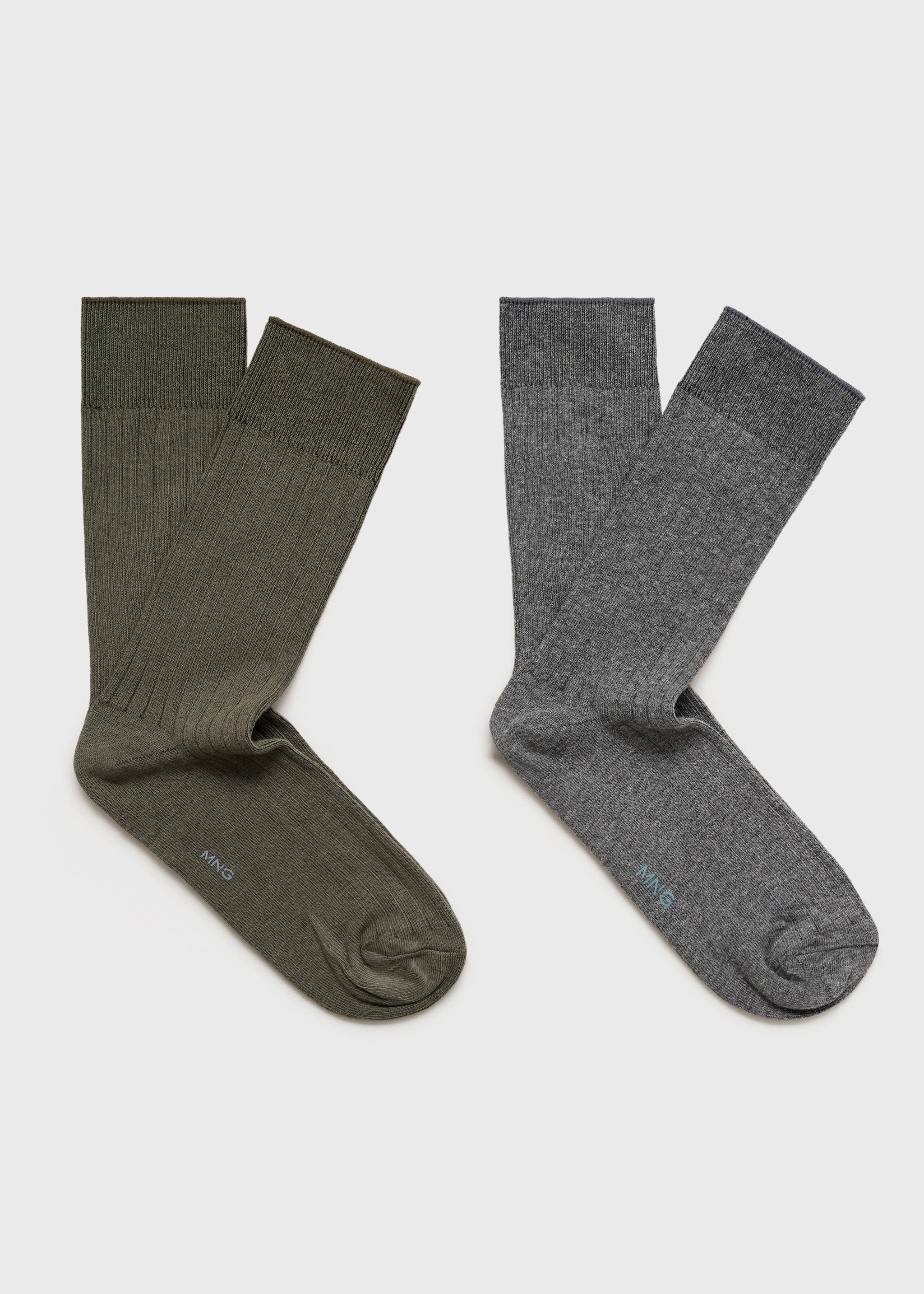 2er-Pack Baumwollsocken mit Rippmuster - Artikel ohne Model