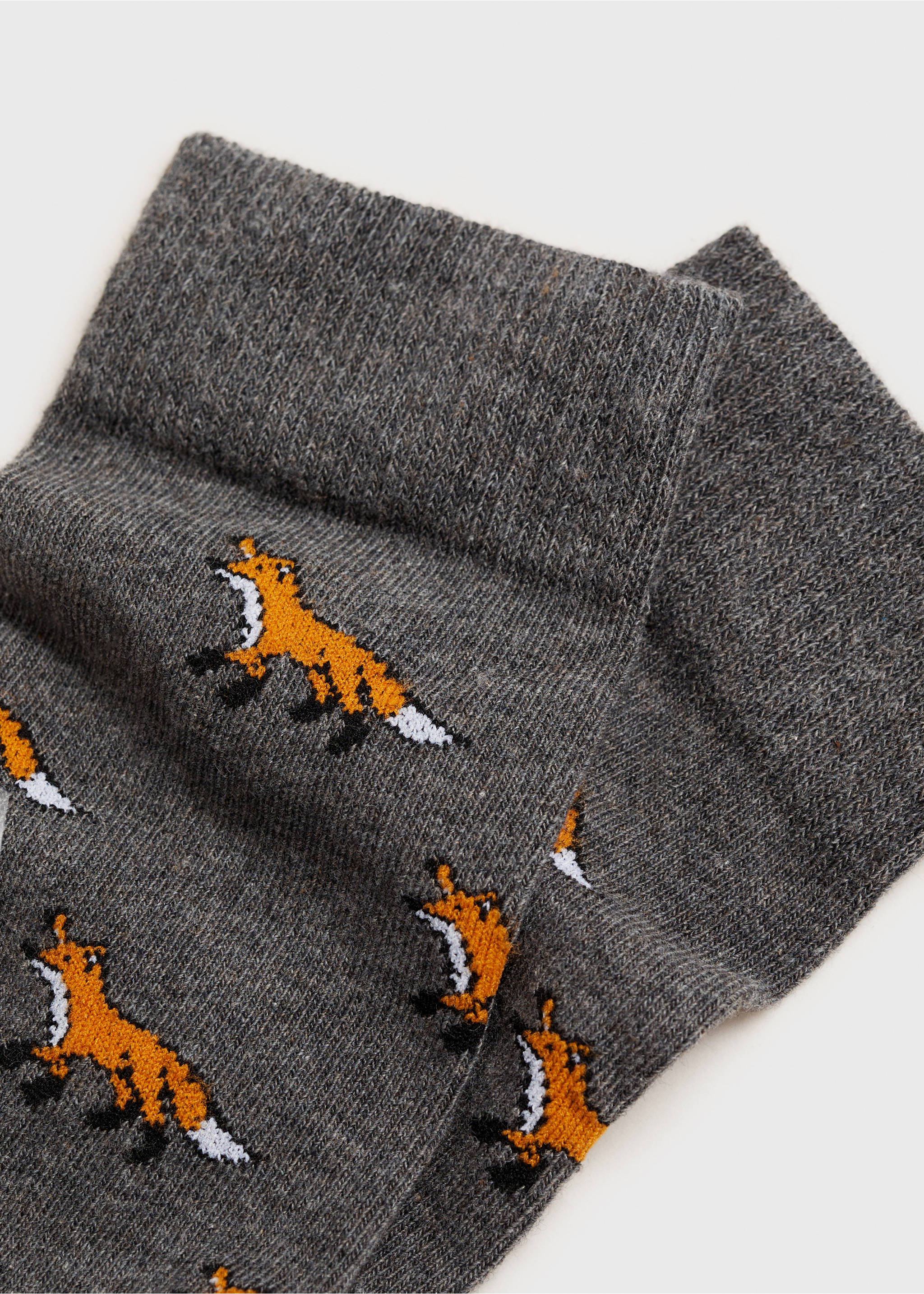Baumwollsocken mit Animal Print - Detail des Artikels 0, Grau. Ref: 87000666-00.