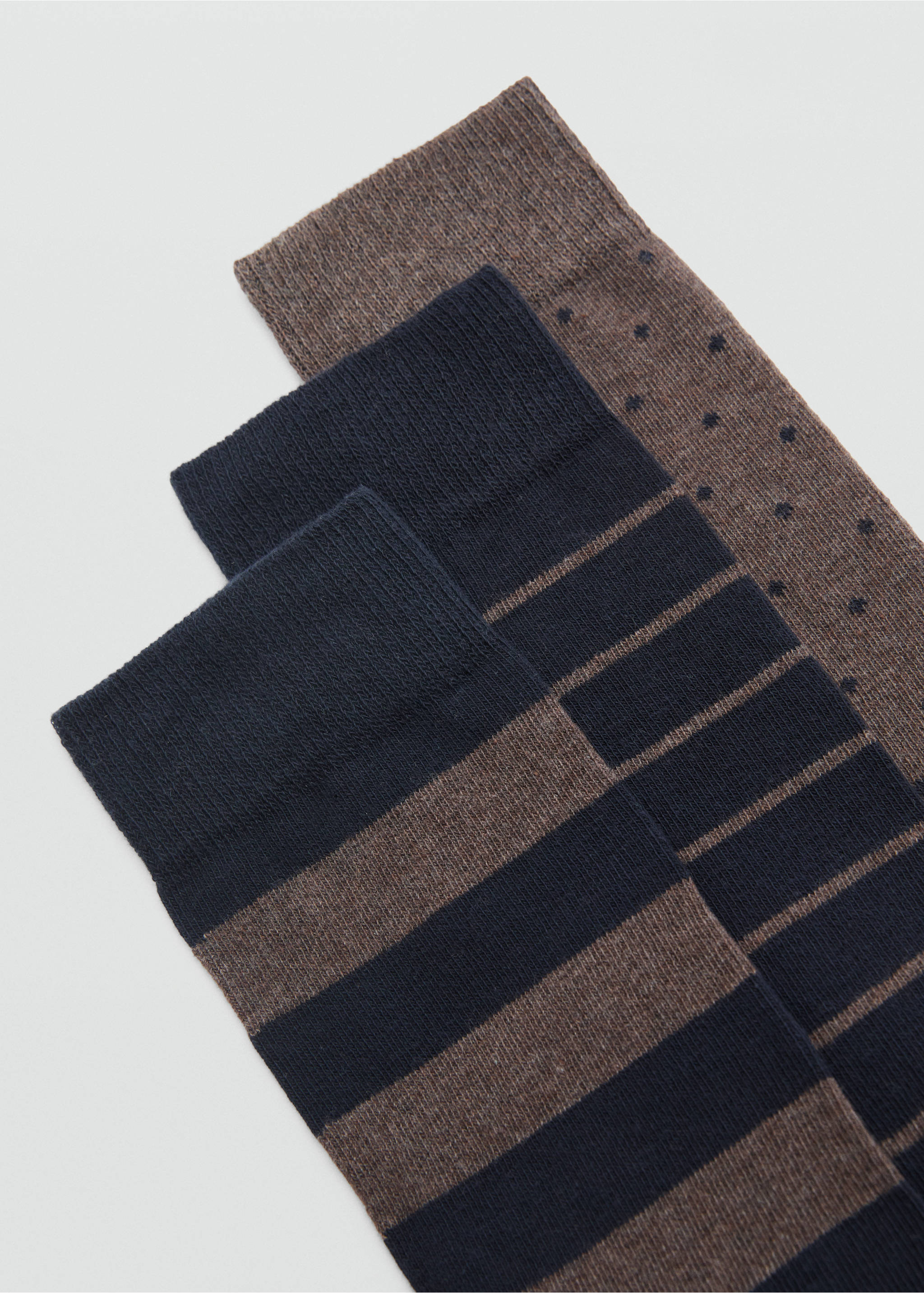 3 pack mixed socks - Medium plane, Brown. Ref: 87000668-00.