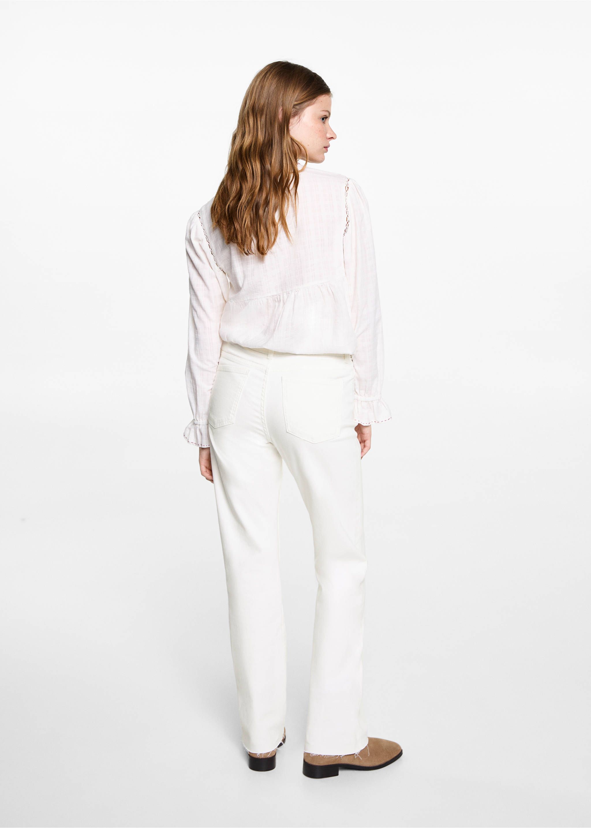 Regular Fit-Jeans - Rückseite des Artikels, Cremeweiß. Ref: 87001065-00.