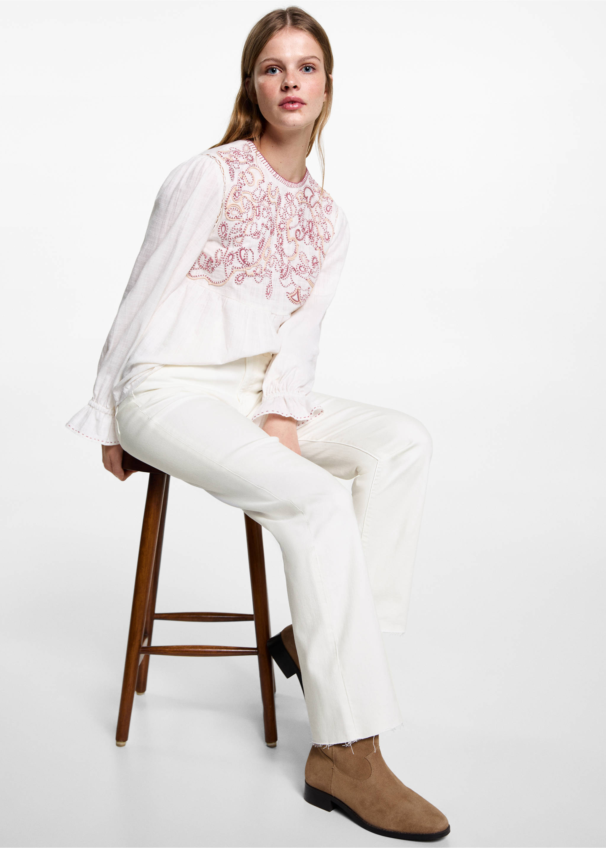 Regular Fit-Jeans - Detail des Artikels 2, Cremeweiß. Ref: 87001065-00.