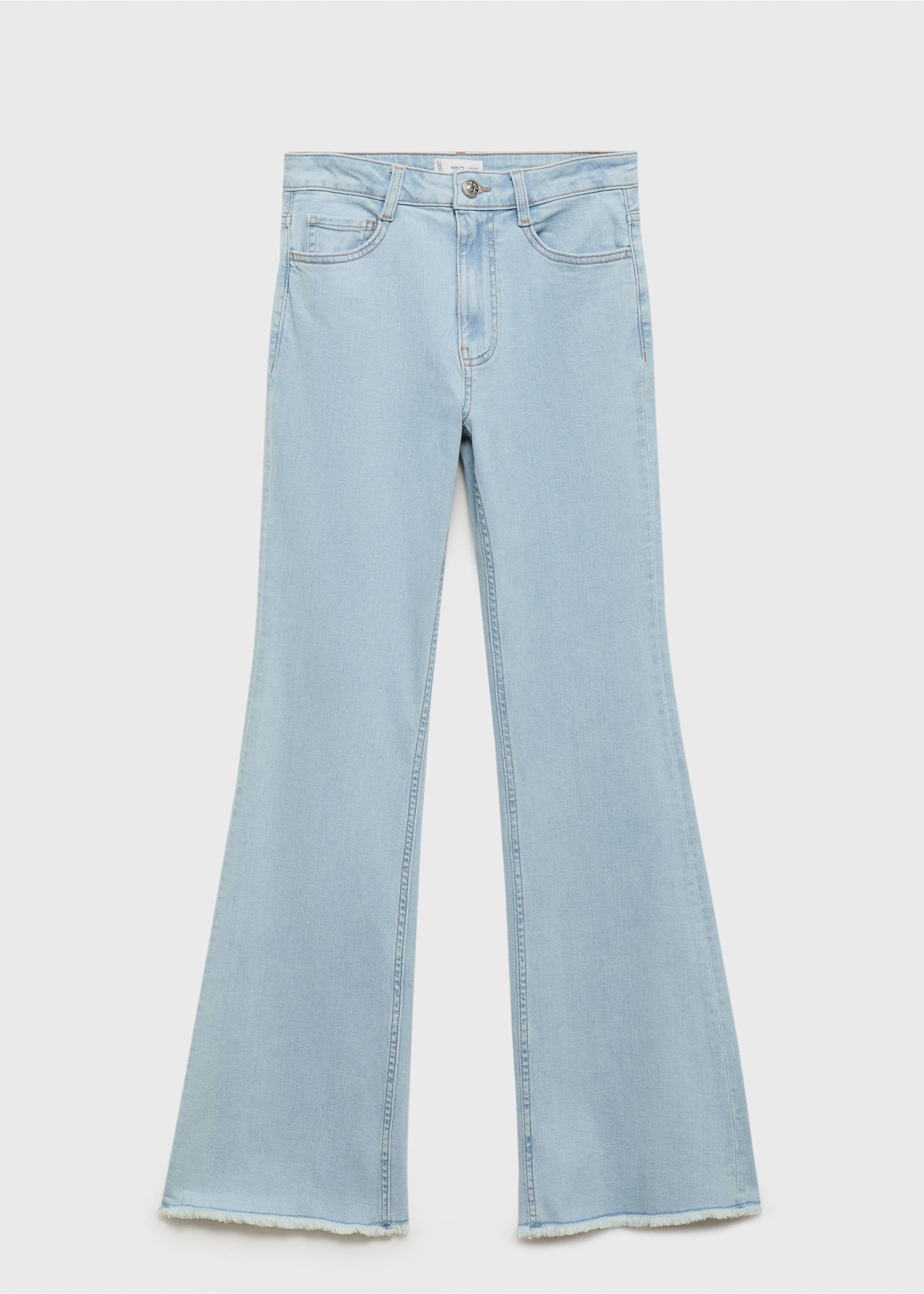 Flared-Jeans mit ausgefranstem Saum - Artikel ohne Model, Hellblau. Ref: 87001067-00.