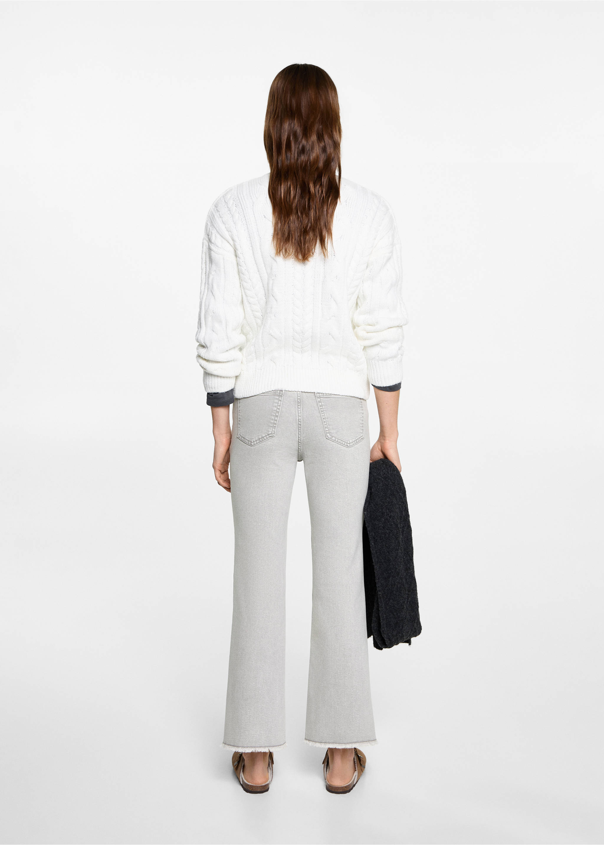 Texans flare crop - Revers de l'article, Gris denim. Ref: 87001070-00.