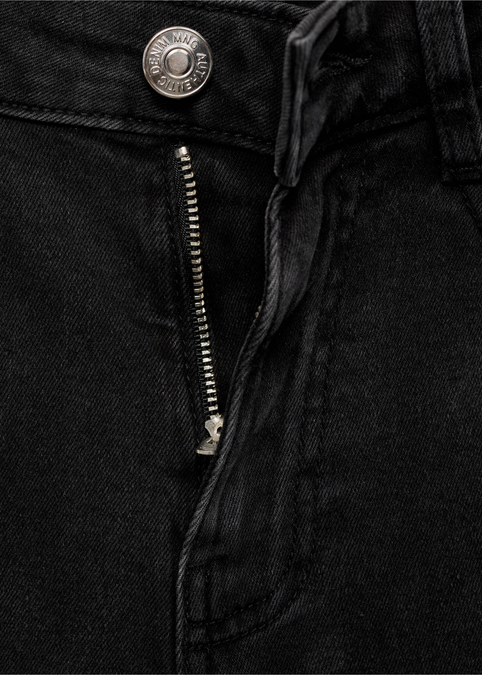 Crop flared jeans - Details of the article 8, Black denim. Ref: 87001071-00.