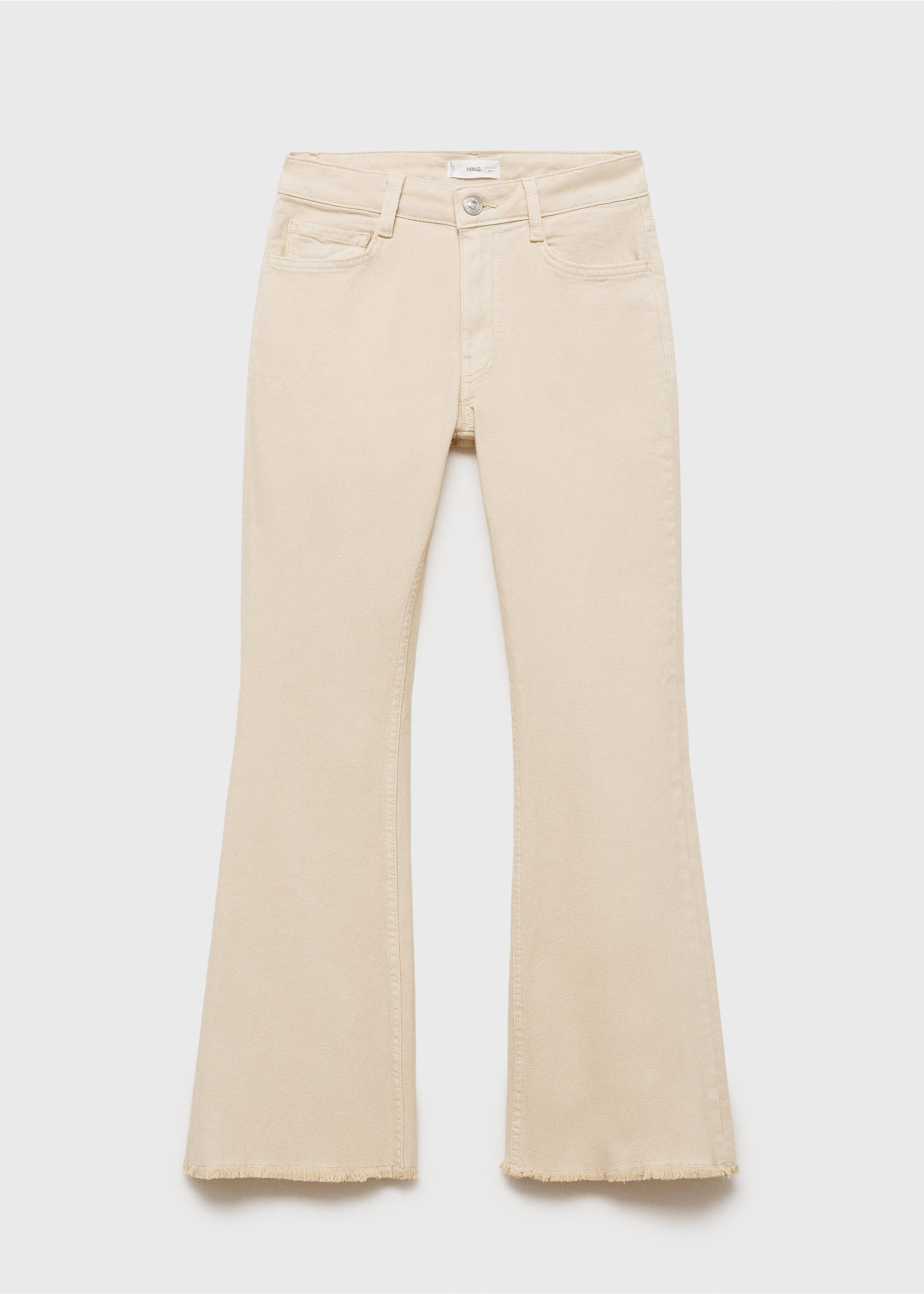 Kurze Flared-Jeans - Artikel ohne Model, Hellgrau/Pastellgrau. Ref: 87001072-00.
