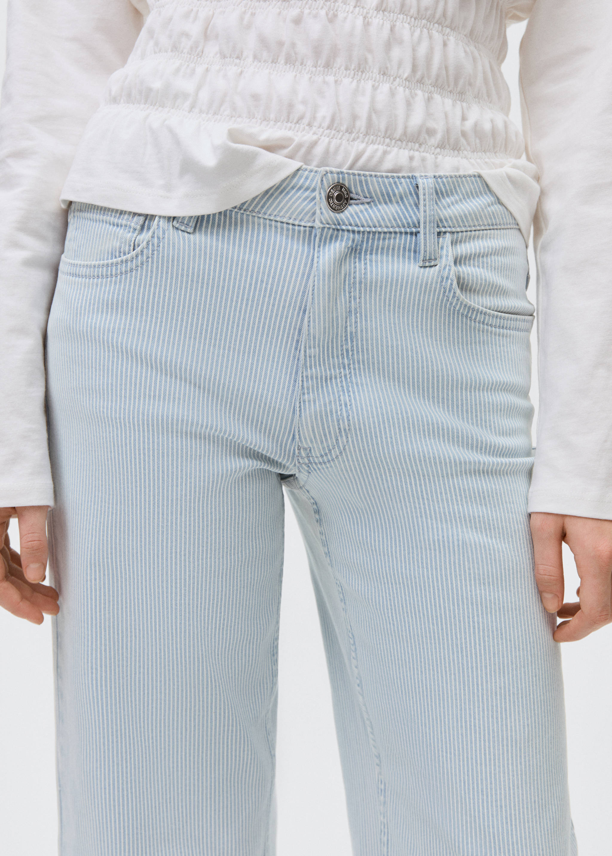 Striped culotte jeans - Details of the article 6