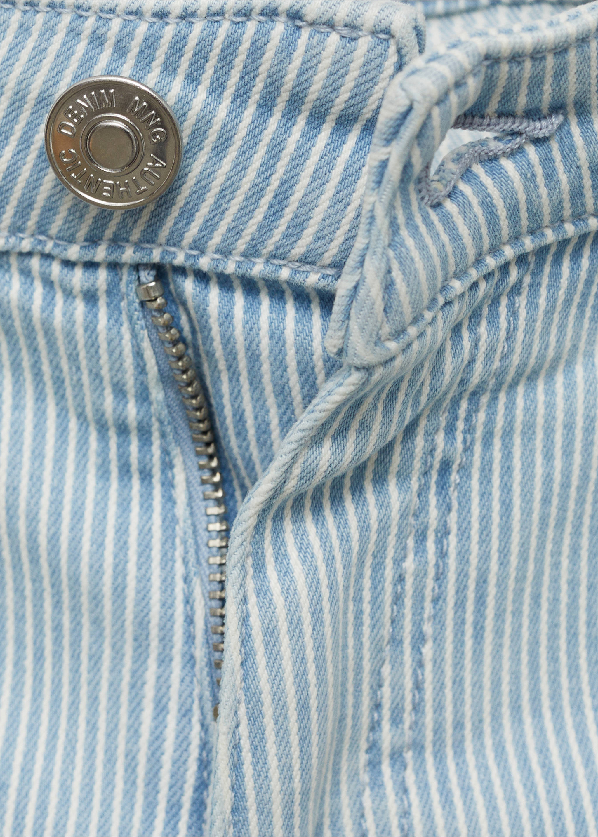 Striped culotte jeans - Details of the article 8, Blue. Ref: 87001074-00.