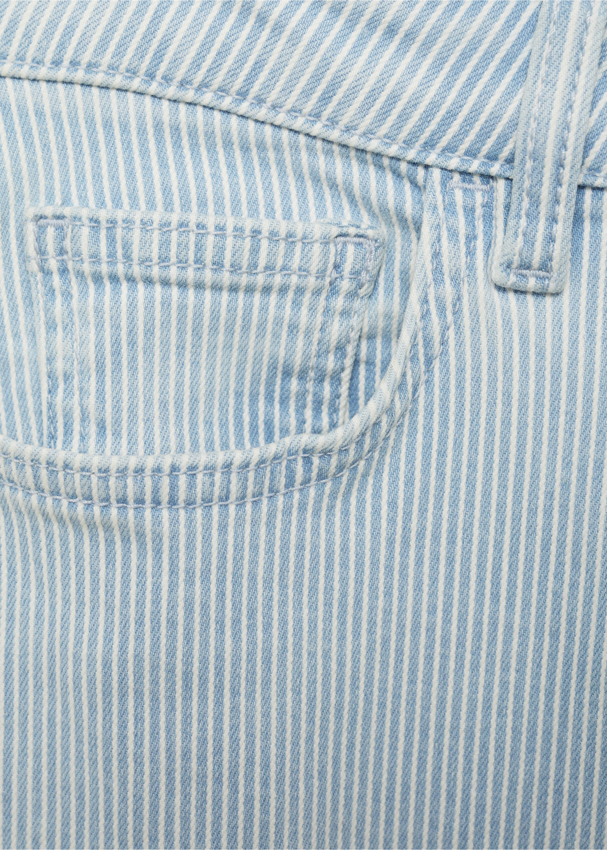 Striped culotte jeans - Details of the article 0, Blue. Ref: 87001074-00.