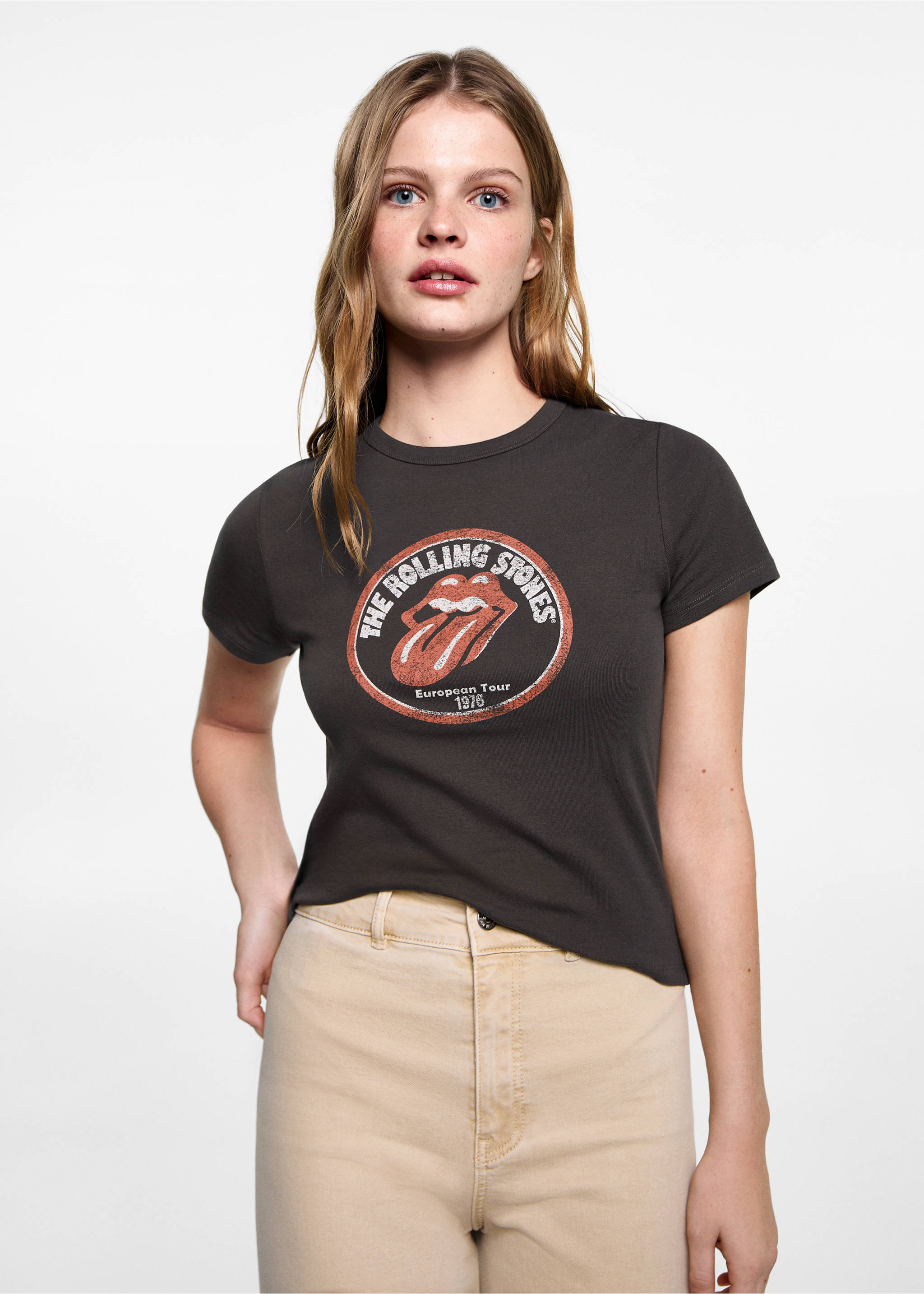 Jean wide leg - Plan moyen, Beige. Ref: 87001078-00.