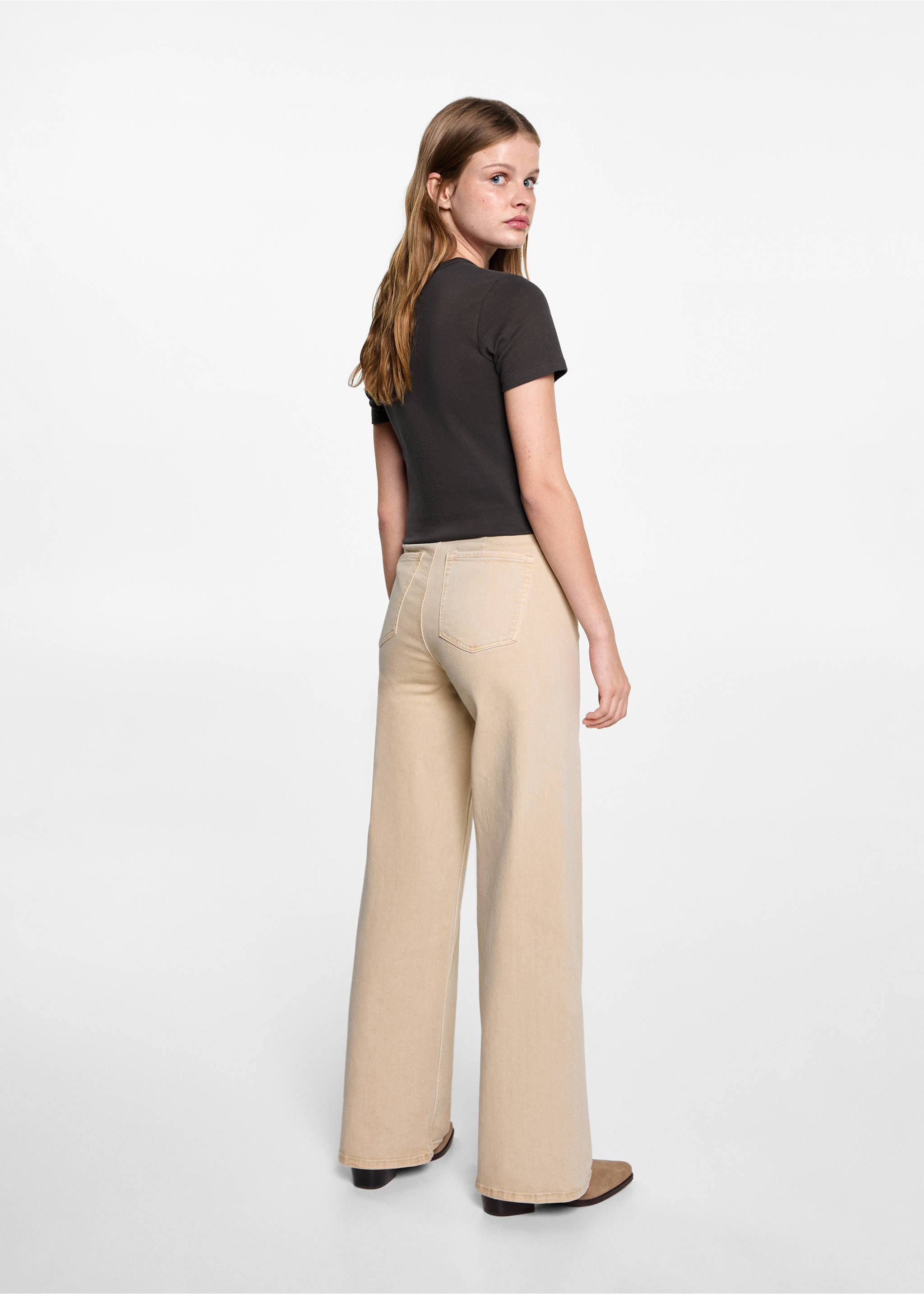 Jean wide leg - Verso de l’article, Beige. Ref: 87001078-00.