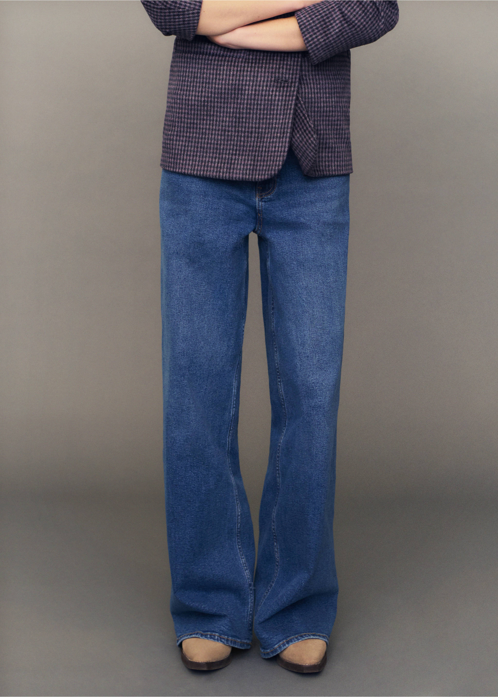 Wide leg  jeans - Details of the article 3, Medium Blue. Ref: 87001079-00.