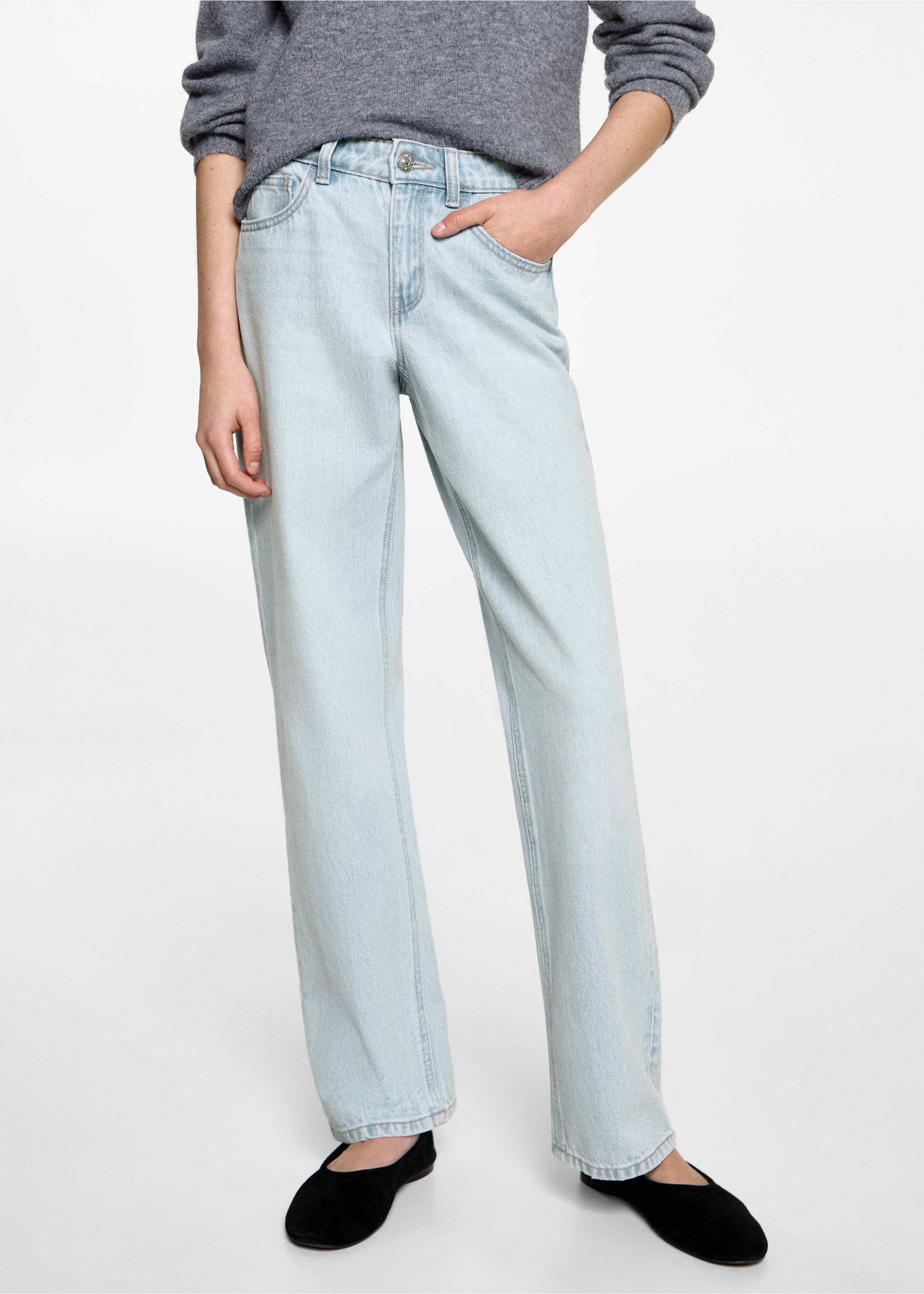 Straight fit jeans - Medium plane, Light Blue. Ref: 87001082-00.