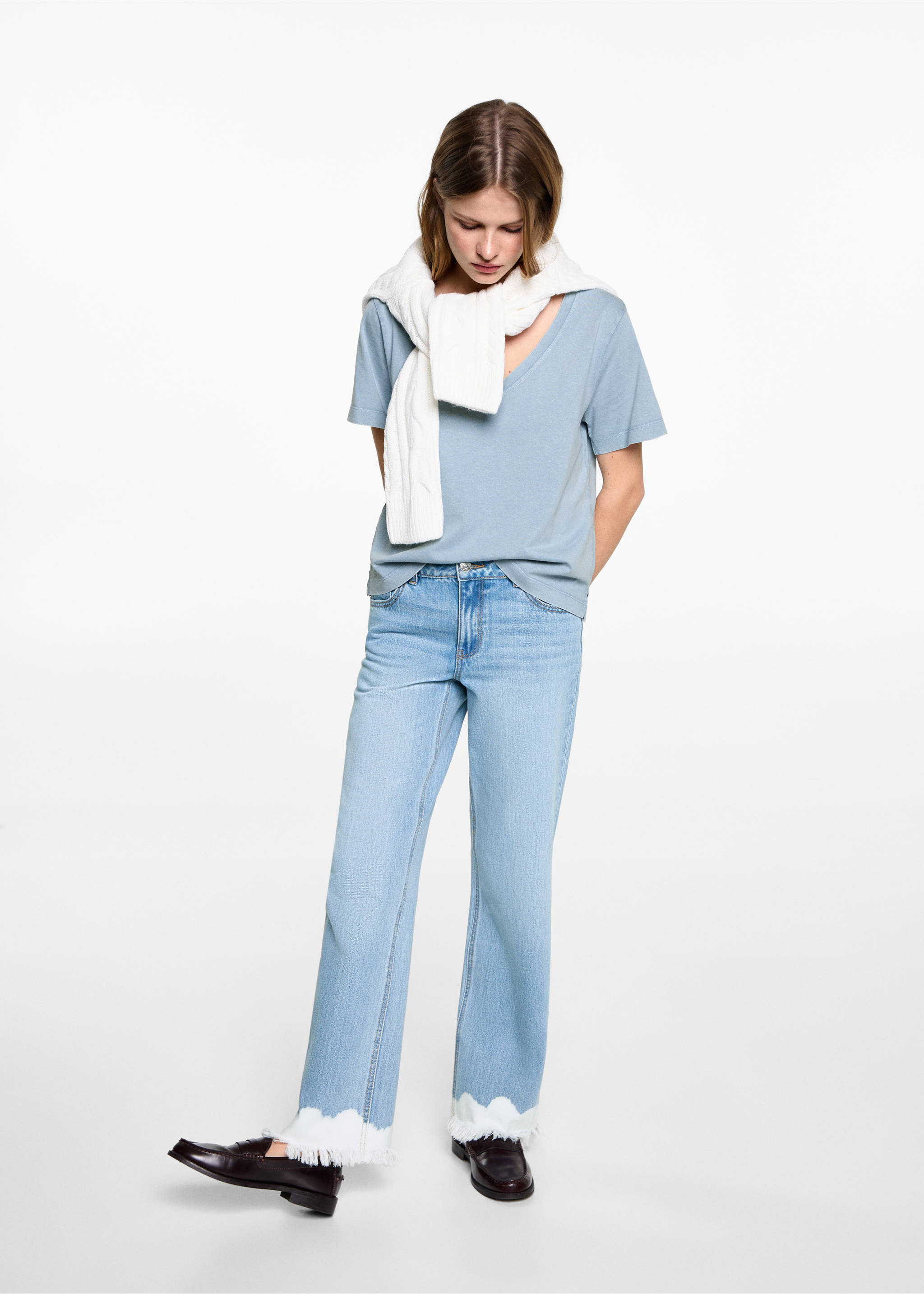 Blugi straight fit tie-dye - Plan general, Albastru mediu. Ref: 87001083-00.