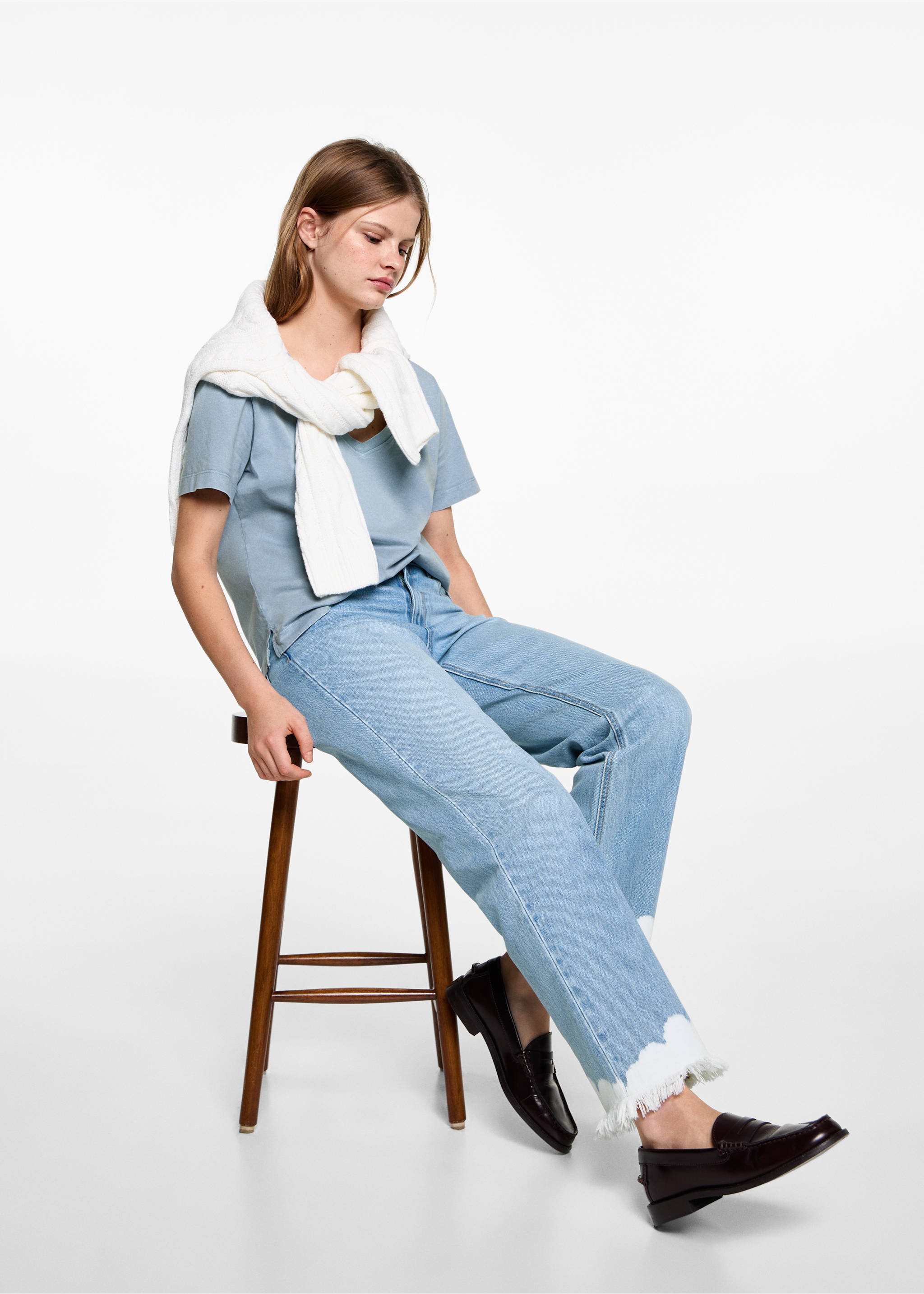 Blugi straight fit tie-dye - Detaliu al articolului 2, Albastru mediu. Ref: 87001083-00.