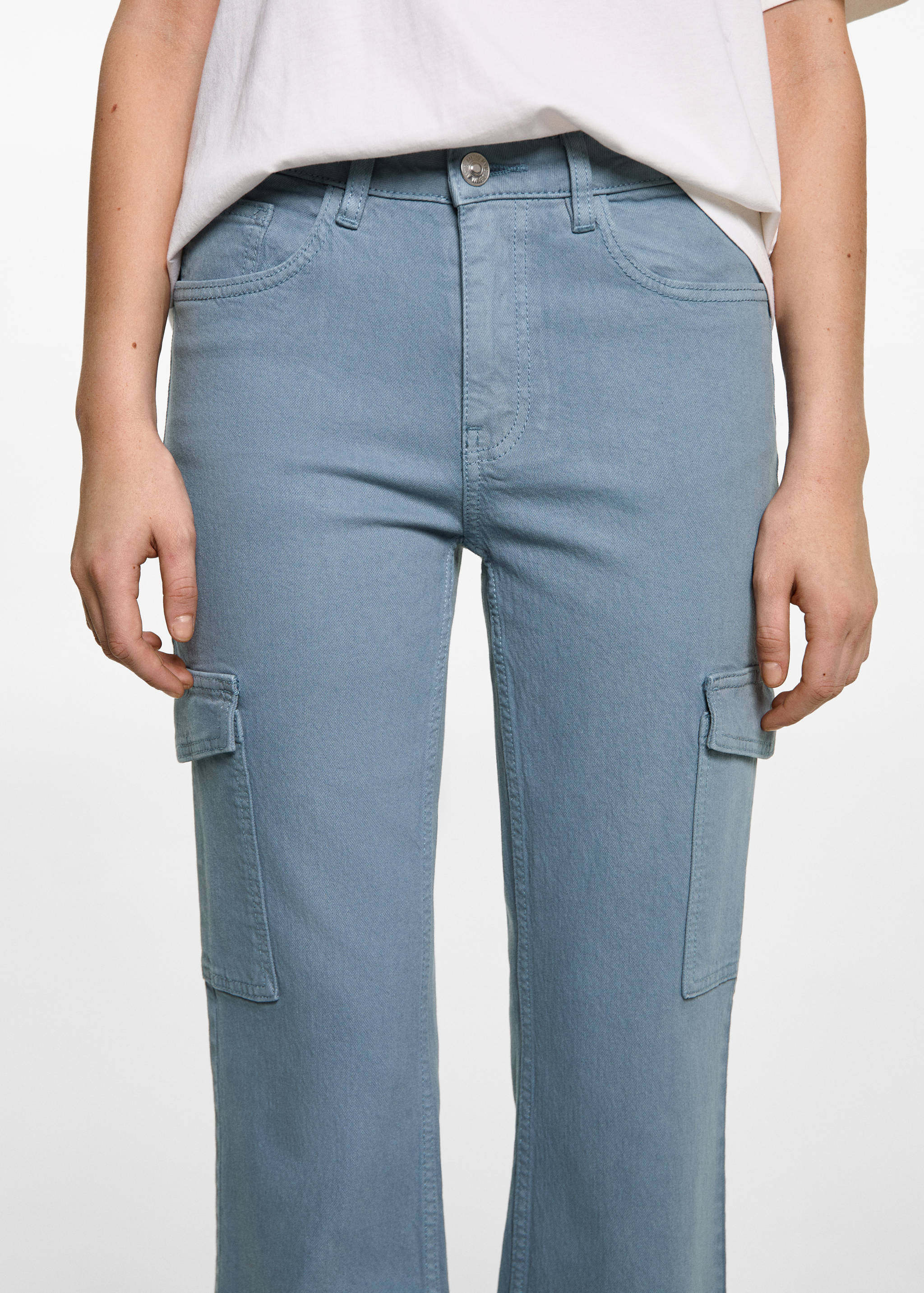 Cropped flared cargo jeans - Medium plane
