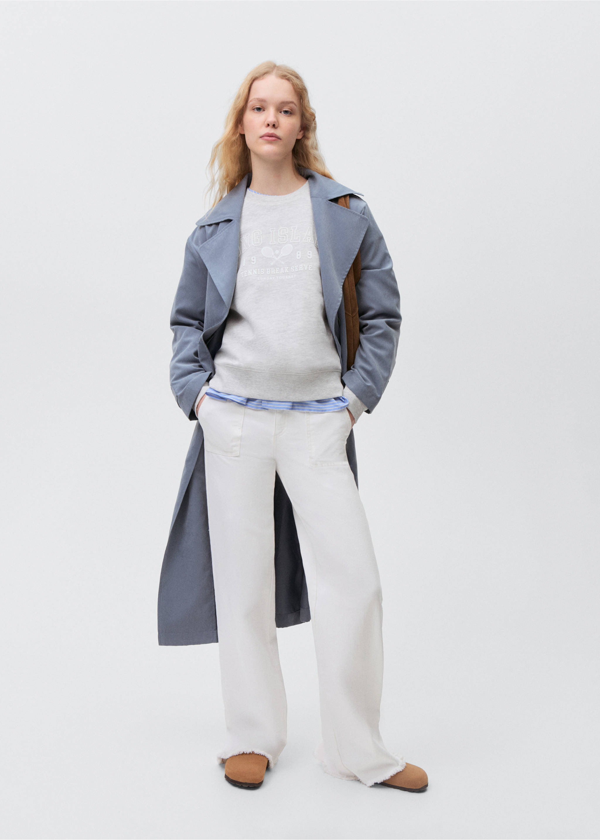 Wideleg low frayed hem jeans - General plane, White. Ref: 87001087-00.