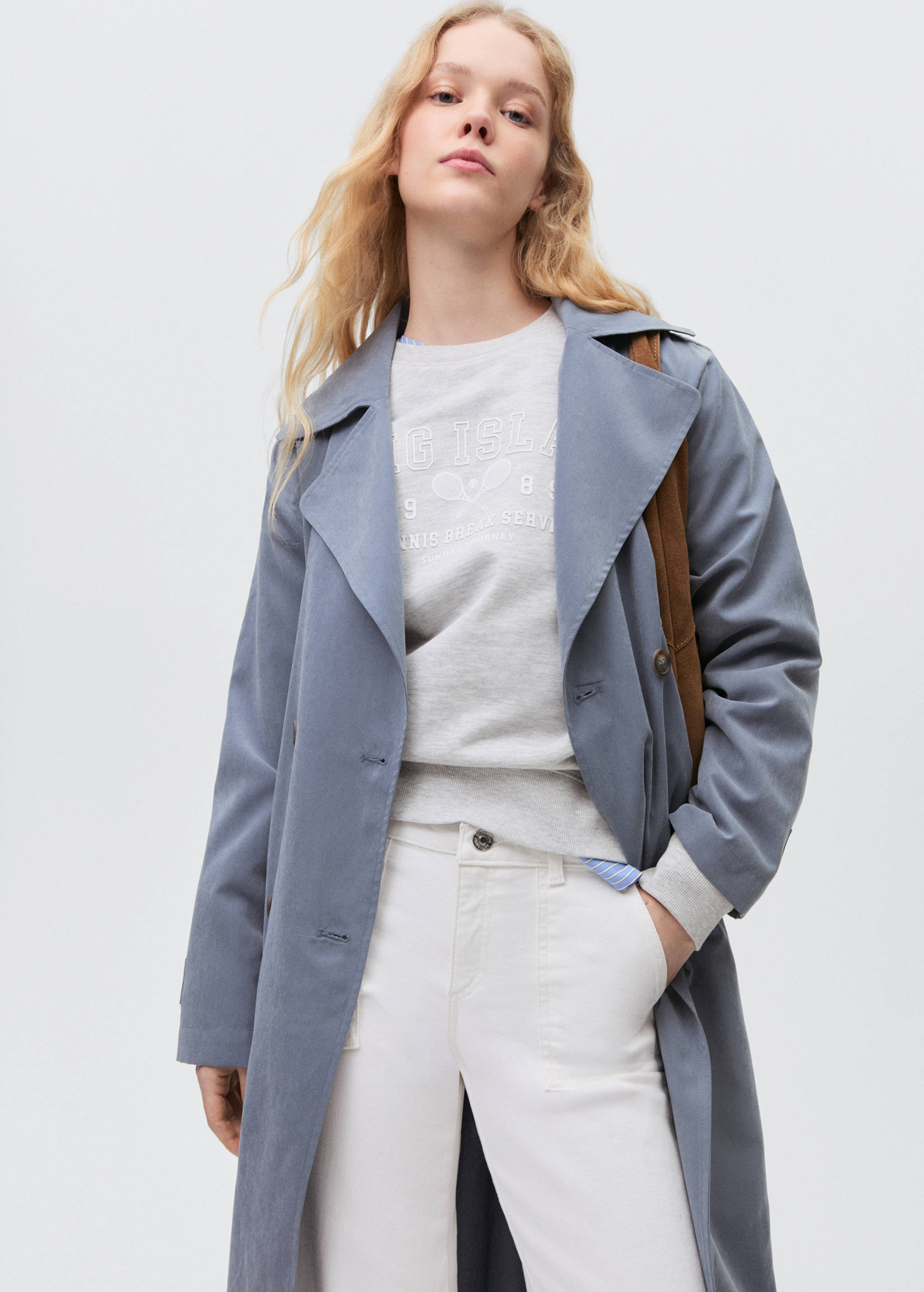 Wideleg-jeans fransad fåll - Bild av mittparti
