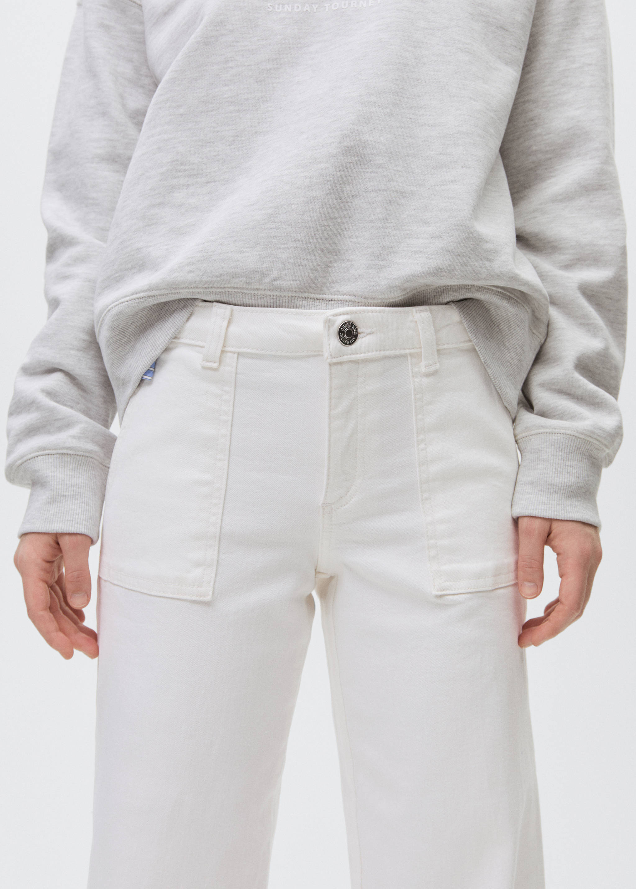 Wideleg-Jeans mit ausgefranstem Saum - Detail des Artikels 6