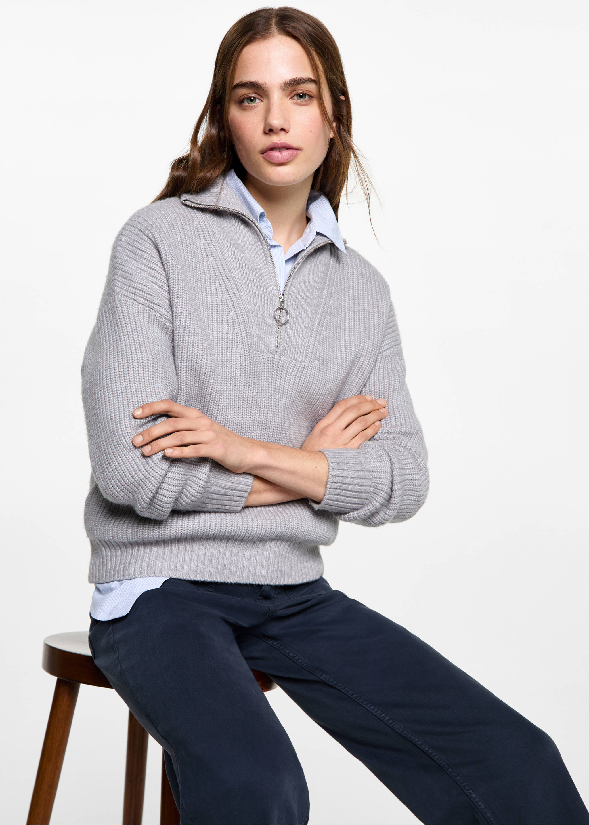 Culotte jeans with pockets - Details of the article 2, Dark Navy. Ref: 87001089-00.