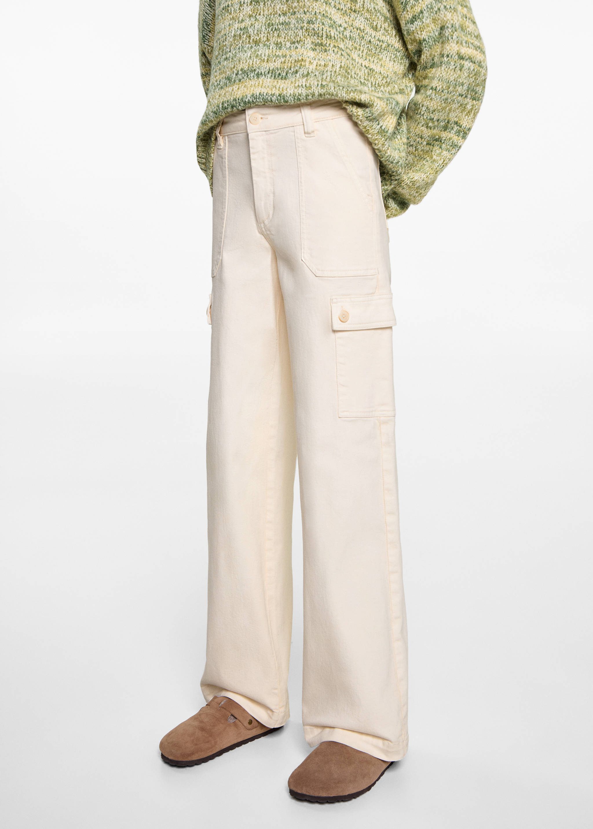 Jean style jupe-culotte poches - Plan moyen