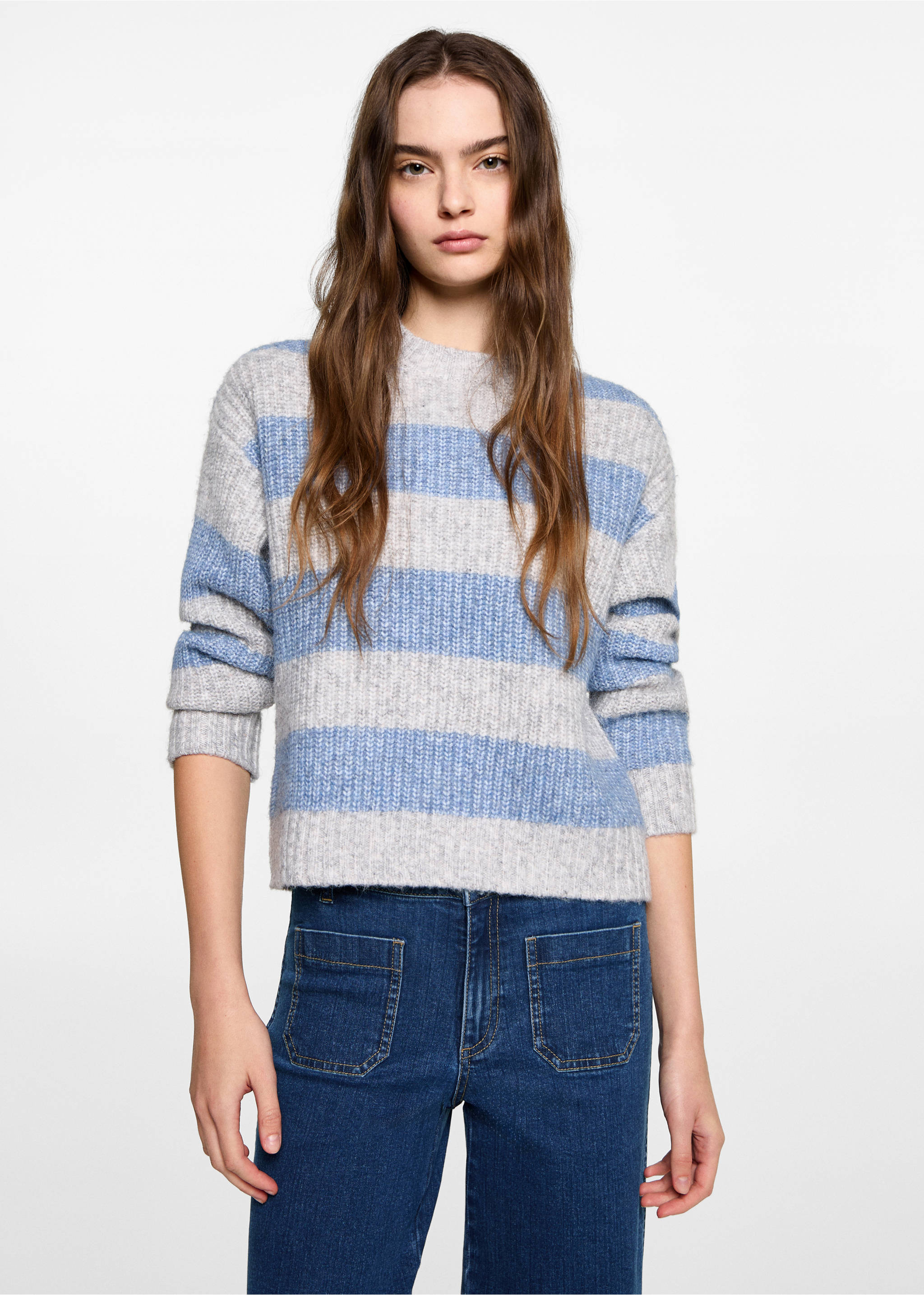 Straight-fit jeans with pockets - Medium plane, Dark Blue. Ref: 87001091-00.