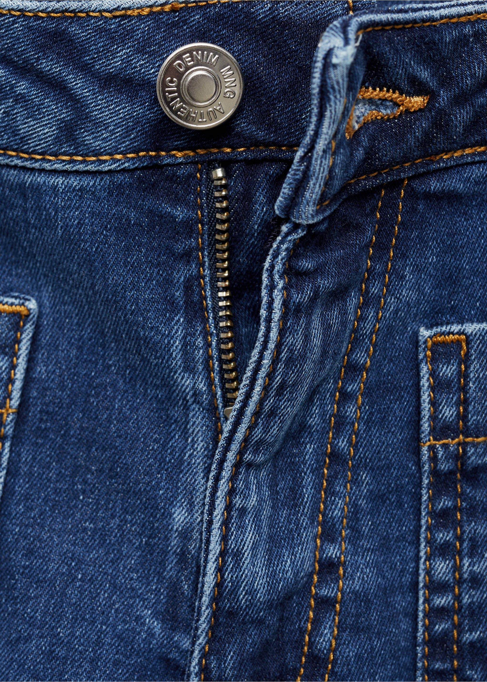 Straight-fit jeans with pockets - Details of the article 8, Dark Blue. Ref: 87001091-00.