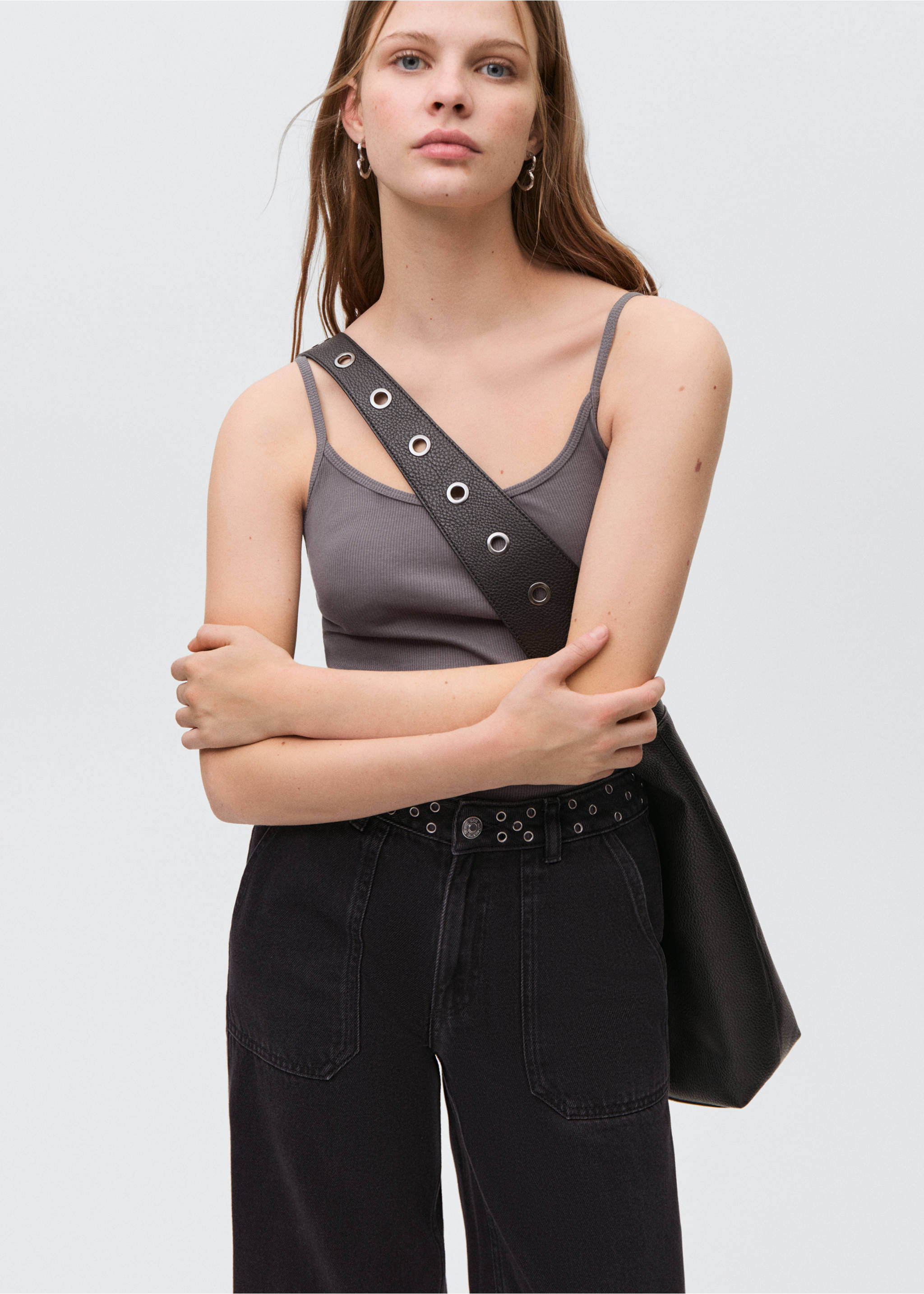 Jean wide leg - Détail de l'article 1, Black denim. Ref: 87001094-00.