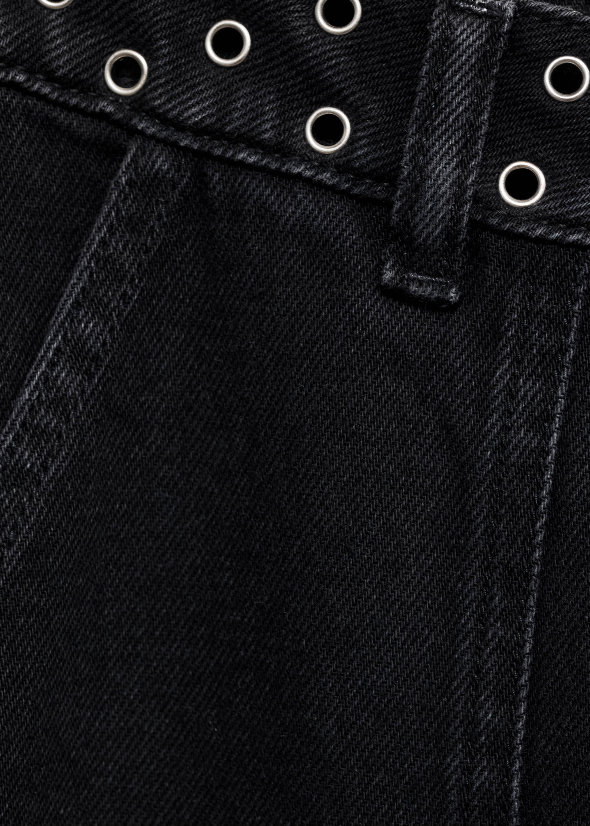 Jean wide leg - Détail de l'article 8, Black denim. Ref: 87001094-00.