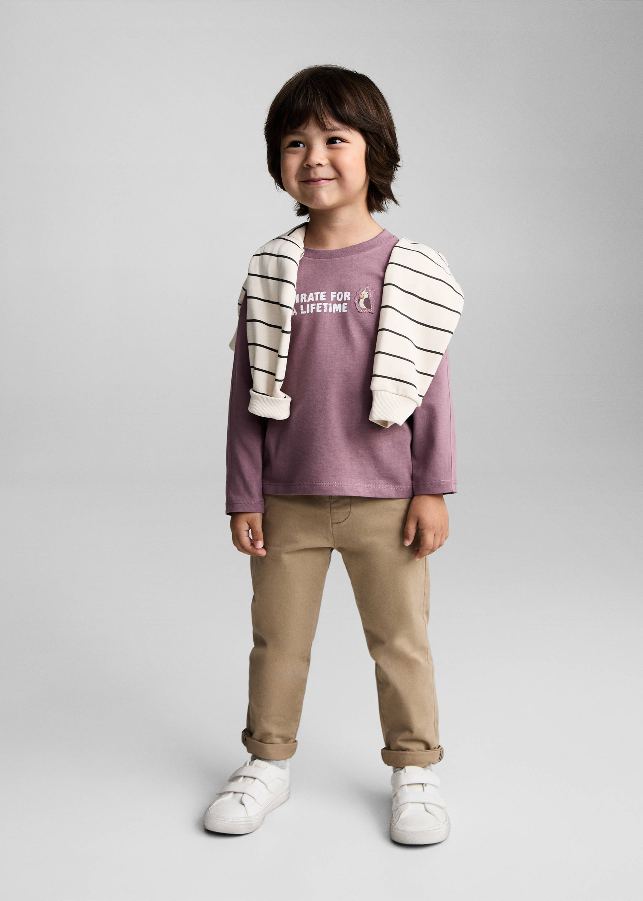 Message cotton T-shirt - General plane, Cherry. Ref: 87001529-00.