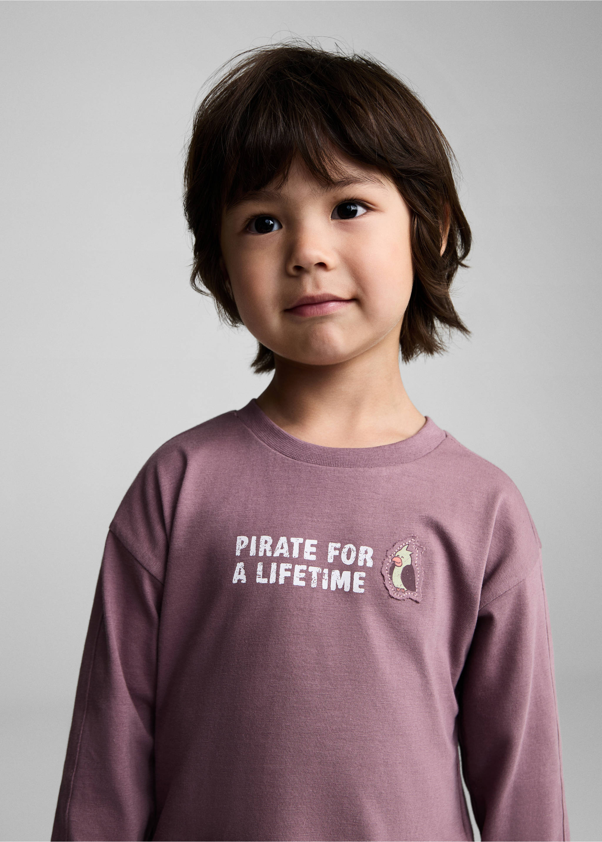 Message cotton T-shirt - Details of the article 1, Cherry. Ref: 87001529-00.