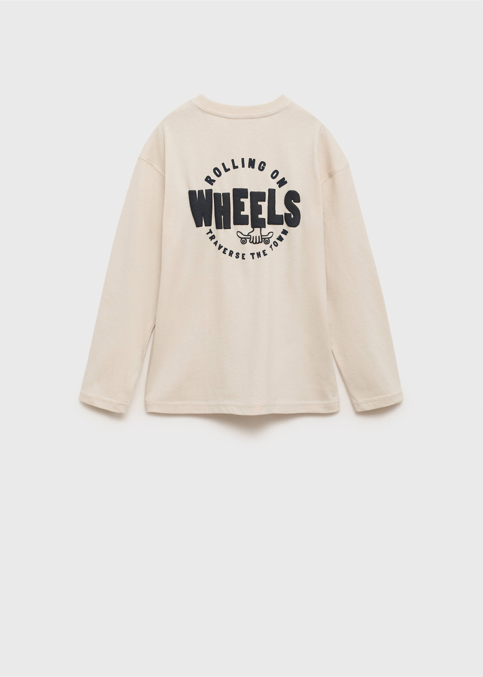 Printed cotton-blend t-shirt - Reverse of the article, Ice Grey. Ref: 87001532-00.