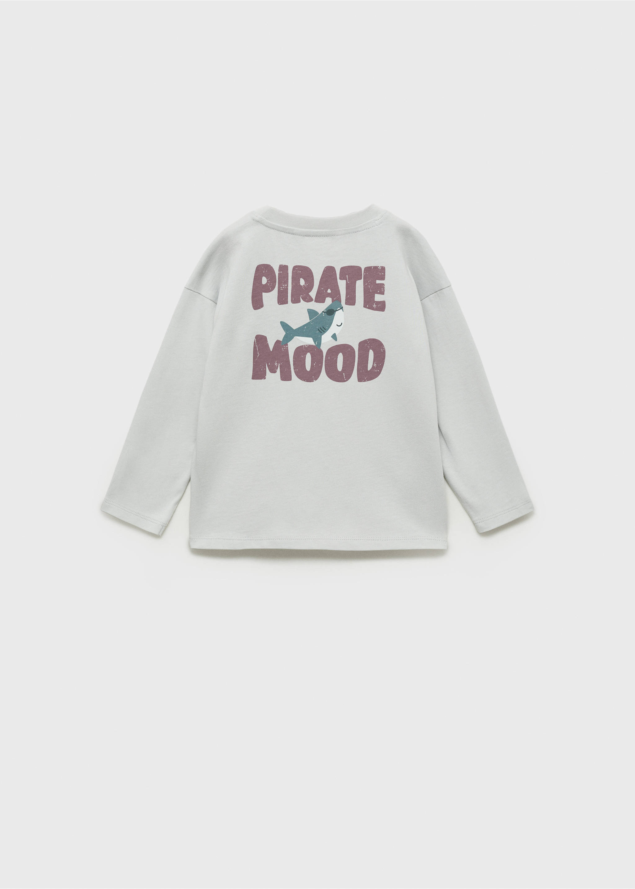 T-shirt message ornement - Verso de l’article, Gris clair/pastel. Ref: 87001533-00.