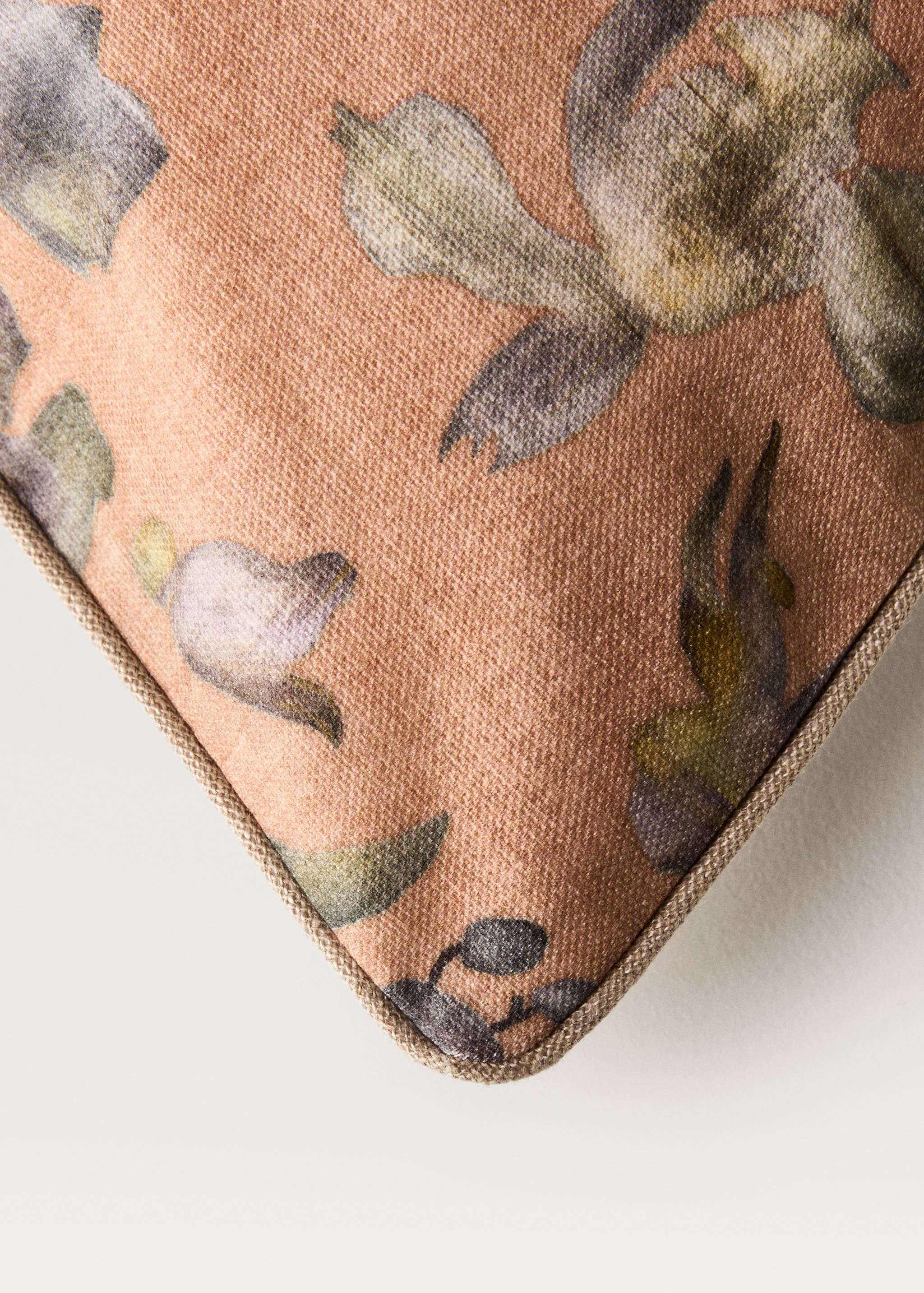 Housse de coussin liseré imprimé à fleurs 45x45 cm - Détail de l'article 3