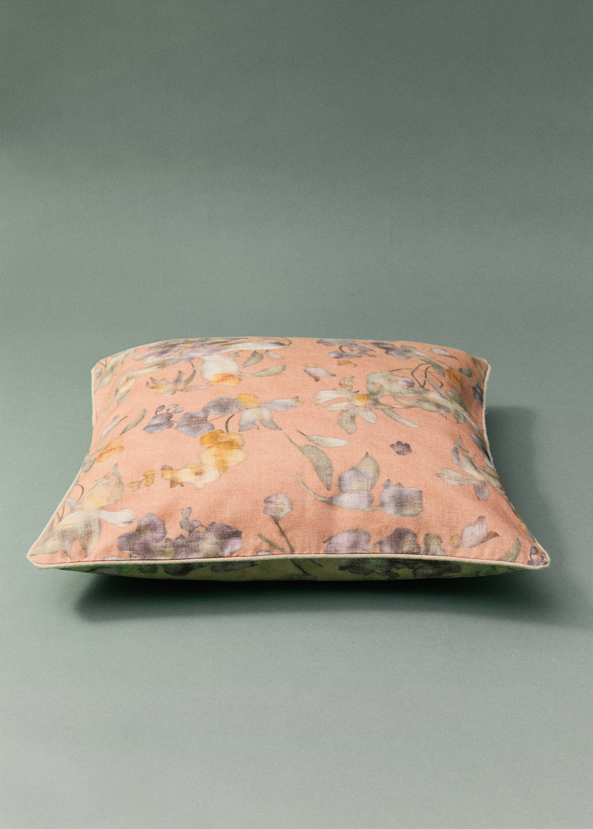 Housse de coussin liseré imprimé à fleurs 45x45 cm - Détail de l'article 6