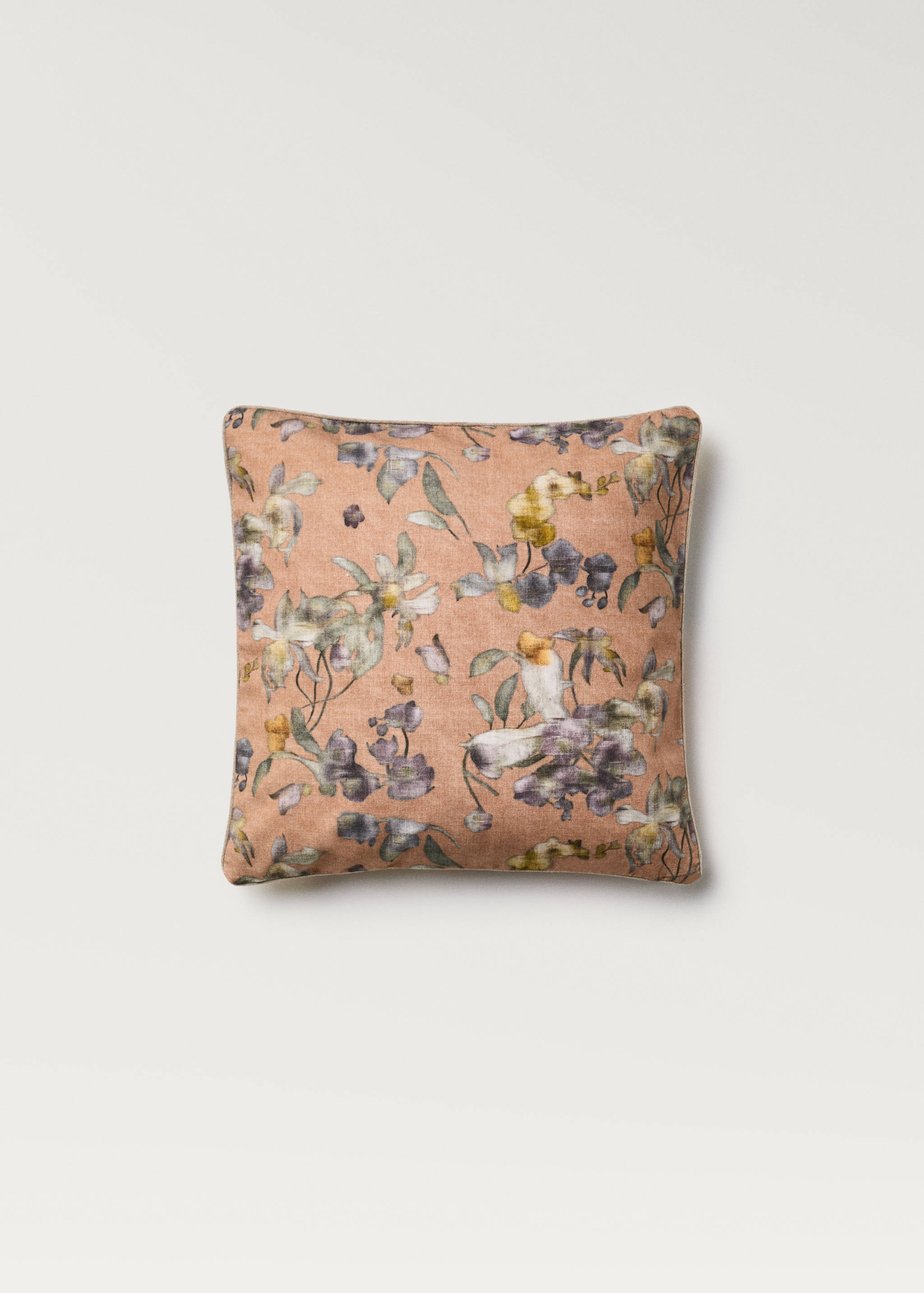 Housse de coussin liseré imprimé à fleurs 45x45 cm - Article sans modèle