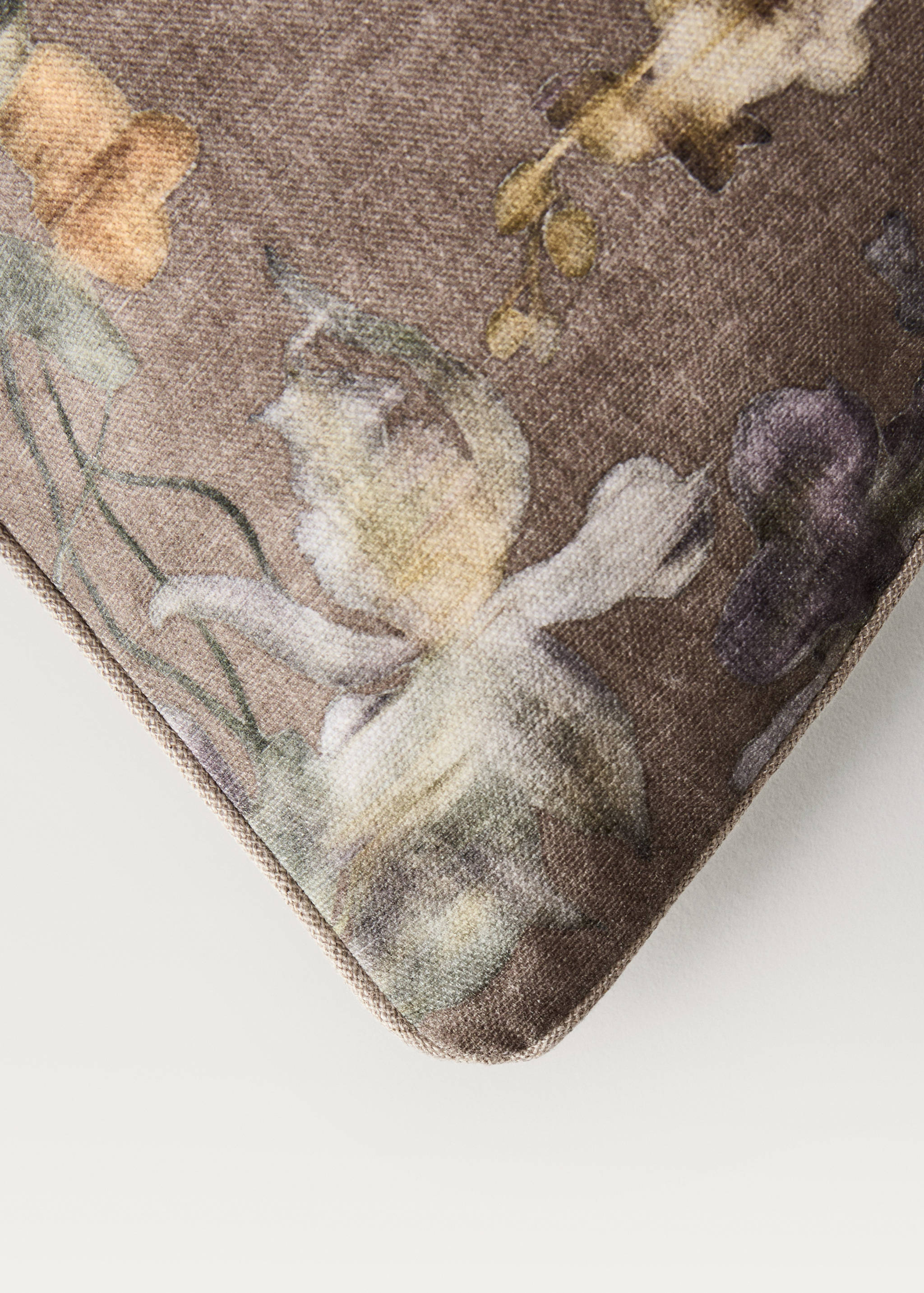 Housse de coussin liseré imprimé à fleurs 45x45 cm - Détail de l'article 3