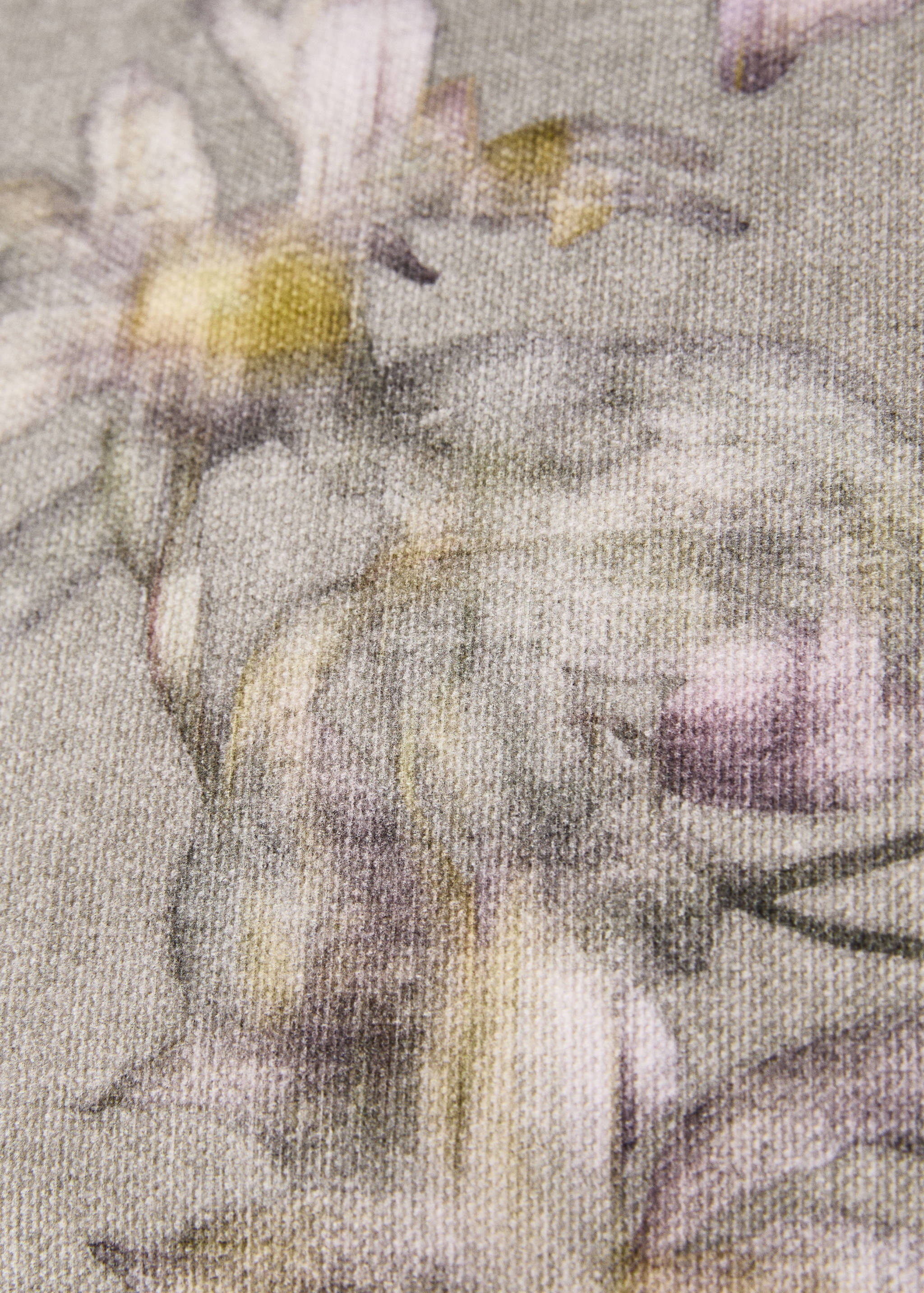 Housse de coussin liseré imprimé à fleurs 45x45 cm - Détail de l'article 1