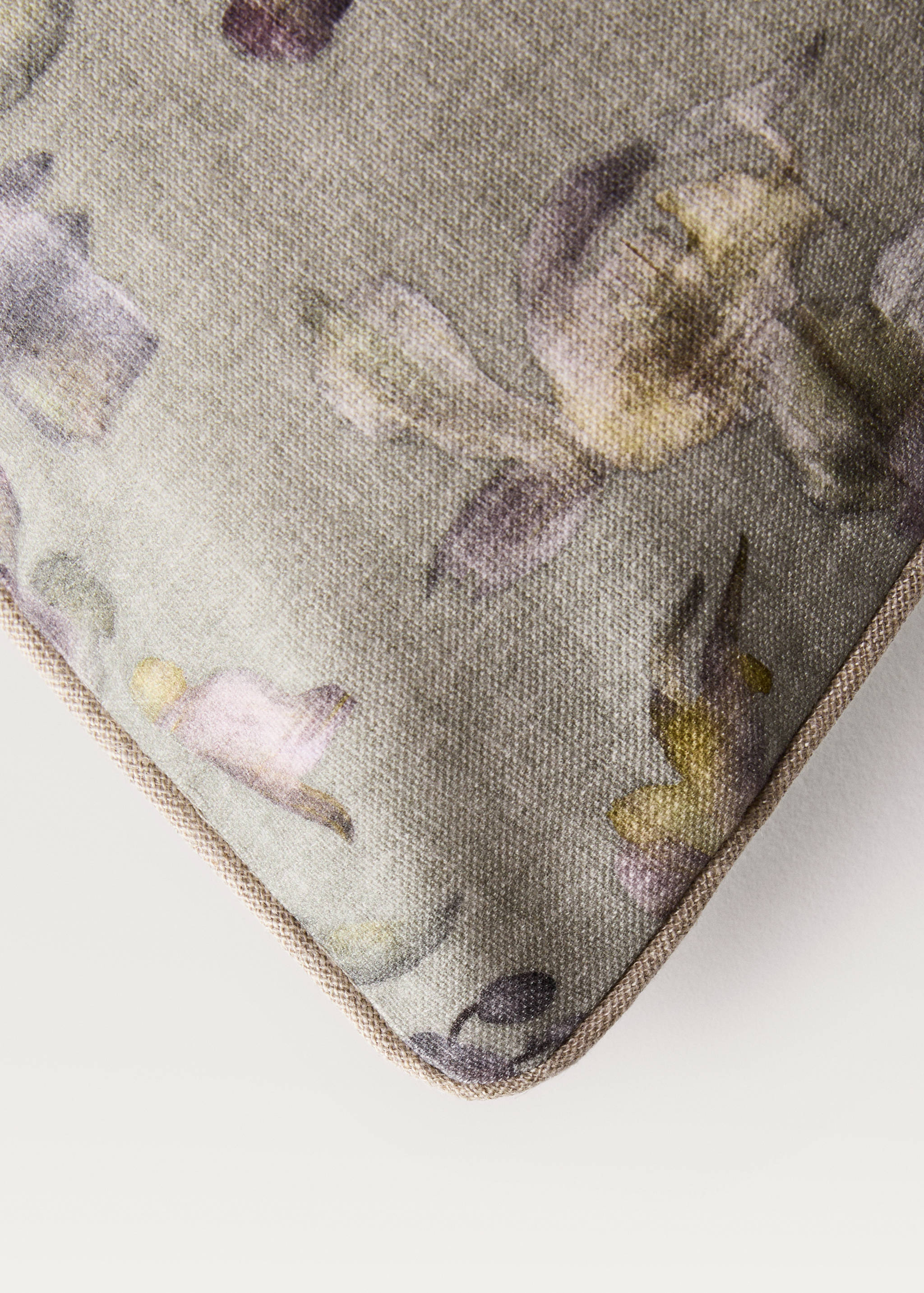 Housse de coussin liseré imprimé à fleurs 45x45 cm - Détail de l'article 3