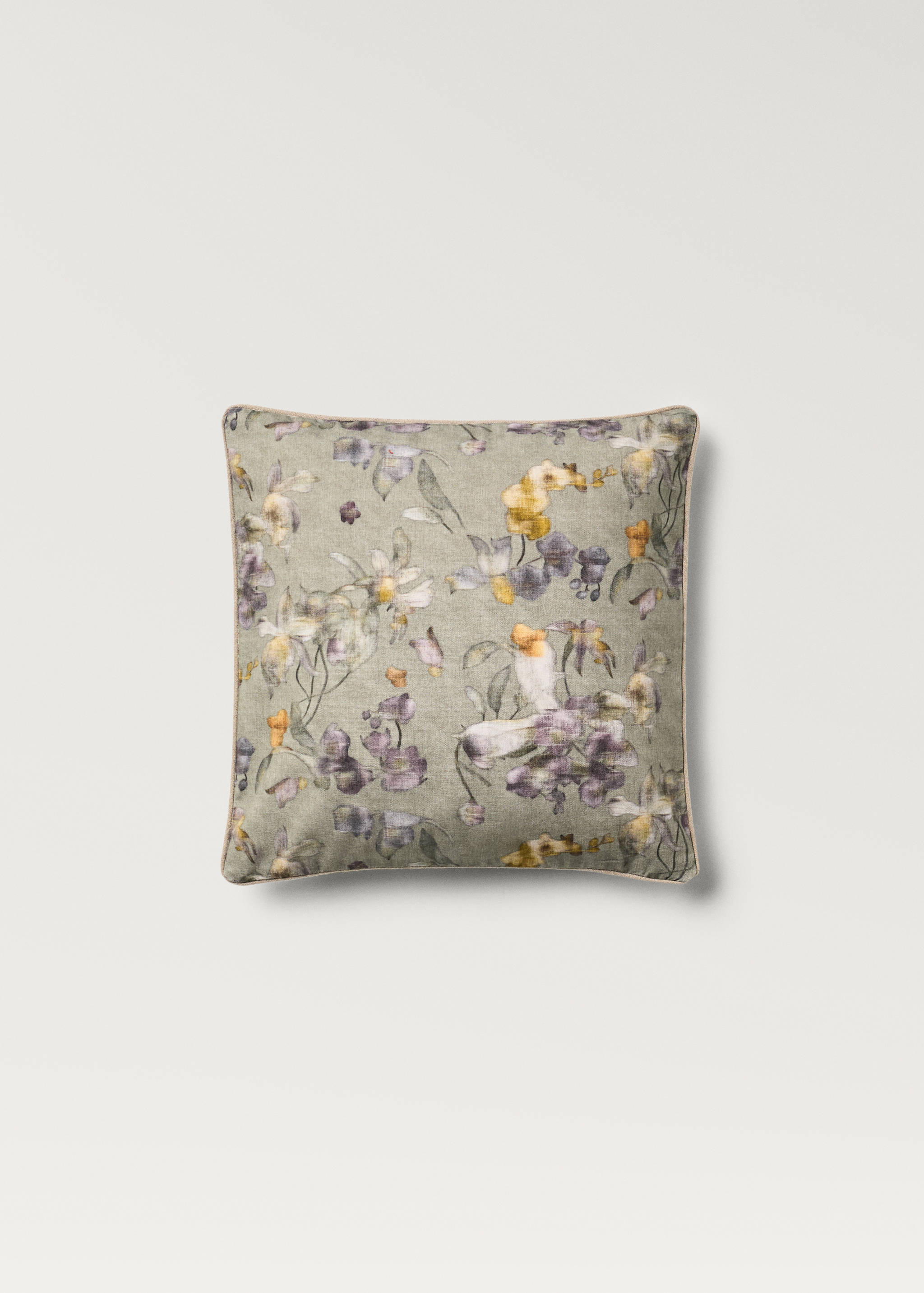 Housse de coussin liseré imprimé à fleurs 45x45 cm - Article sans modèle