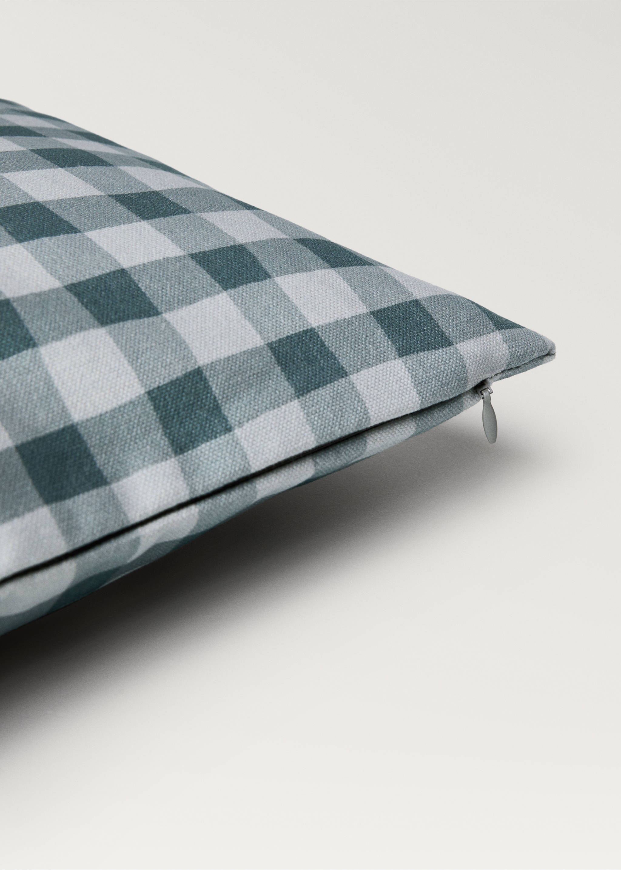 Kissenbezug aus Baumwolle mit Vichy-Karomuster, 30 x 50 cm - Detail des Artikels 1, Blau. Ref: 87002031-00.