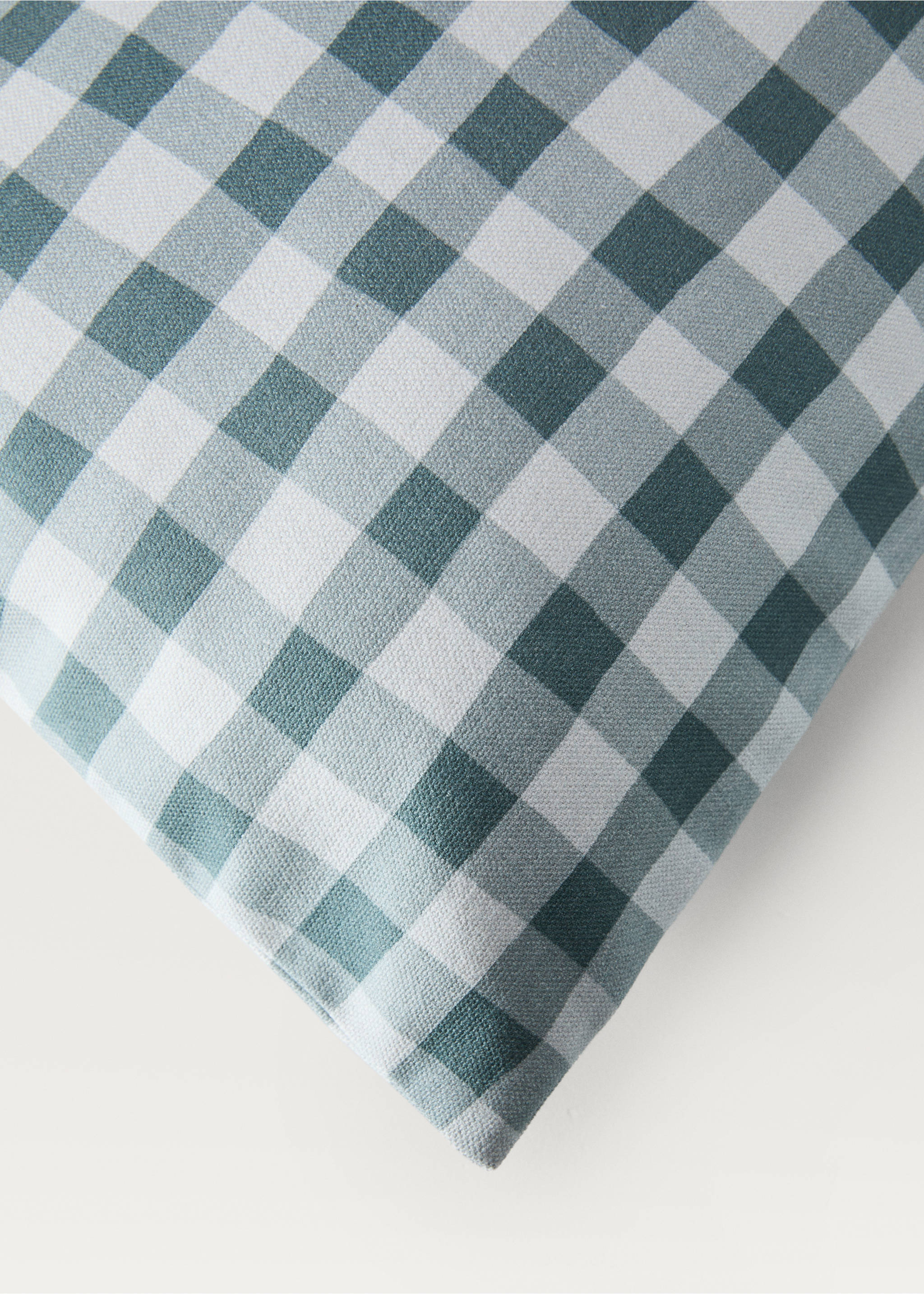 Kissenbezug aus Baumwolle mit Vichy-Karomuster, 30 x 50 cm - Detail des Artikels 2, Blau. Ref: 87002031-00.