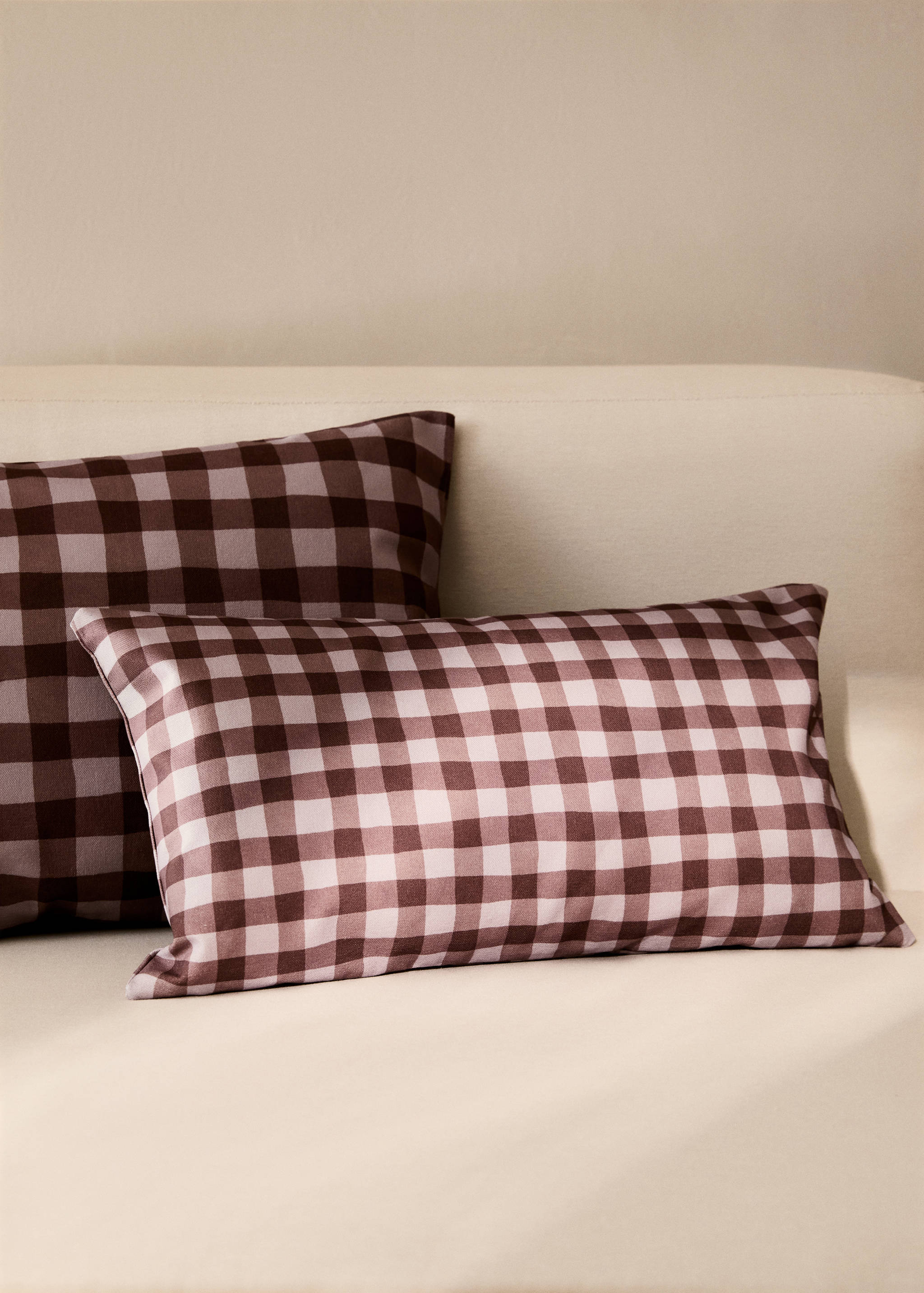 Kissenbezug aus Baumwolle mit Vichy-Karomuster, 30 x 50 cm - Allgemeine Ansicht