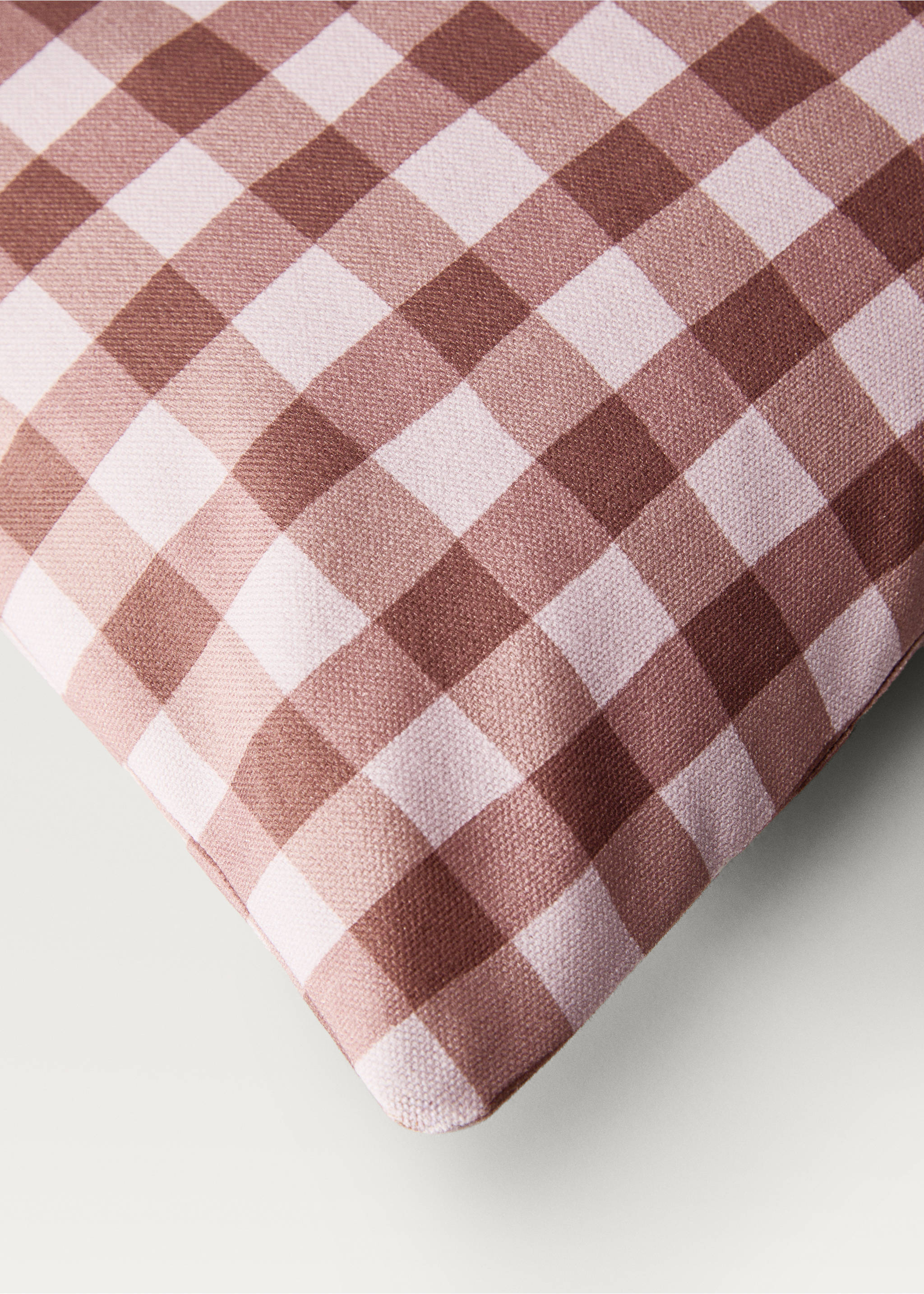 Kissenbezug aus Baumwolle mit Vichy-Karomuster, 30 x 50 cm - Detail des Artikels 2, Rosa. Ref: 87002031-00.