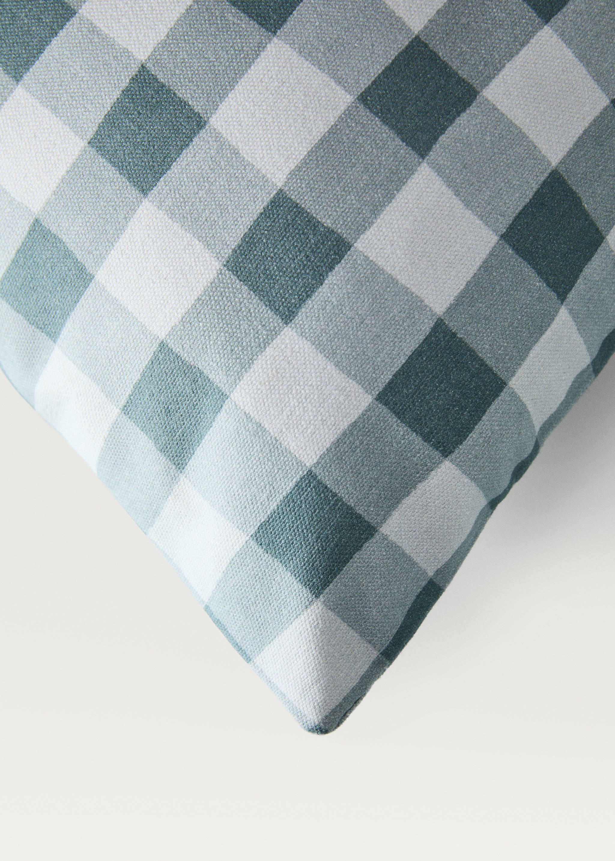 Cotton gingham check cushion cover 40x60 cm - Details of the article 2