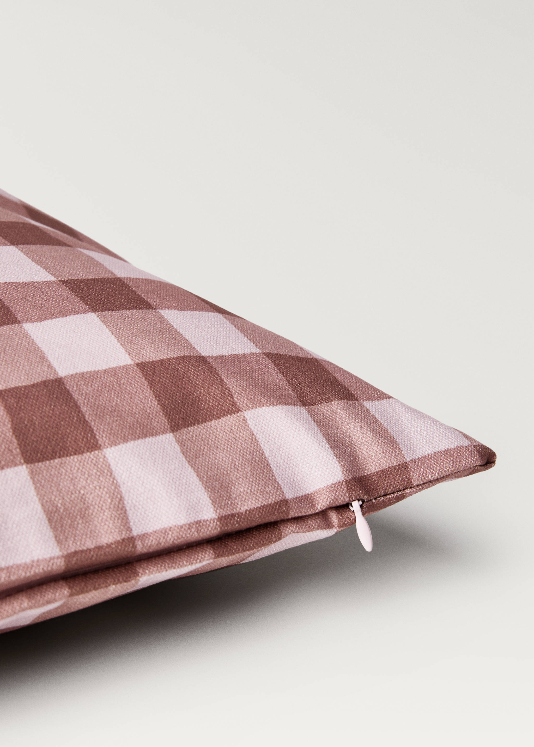 Cotton gingham check cushion cover 40x60 cm - Details of the article 1