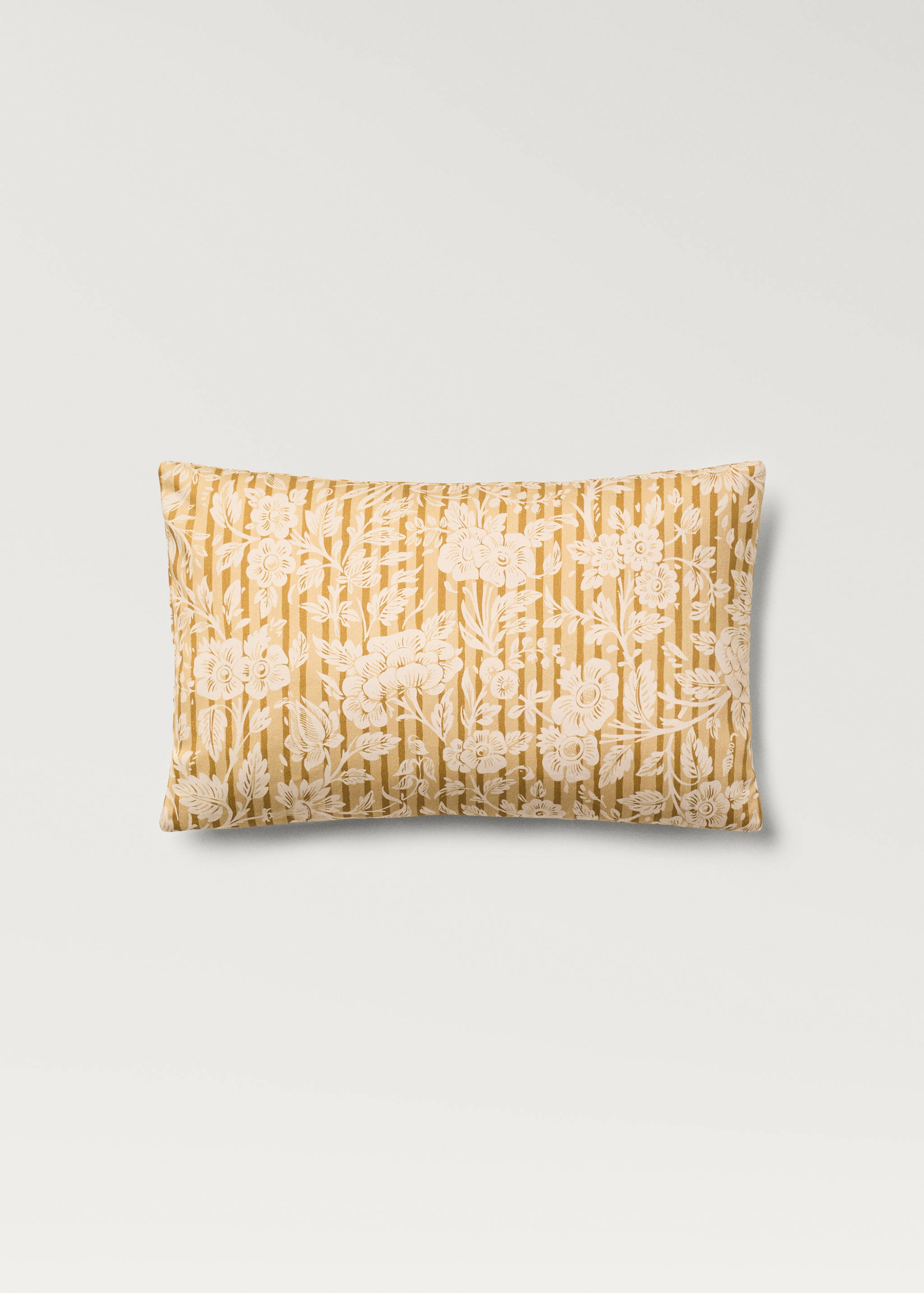 Cushion cover with printed flowers and stripes 30x50 cm - Article without model
