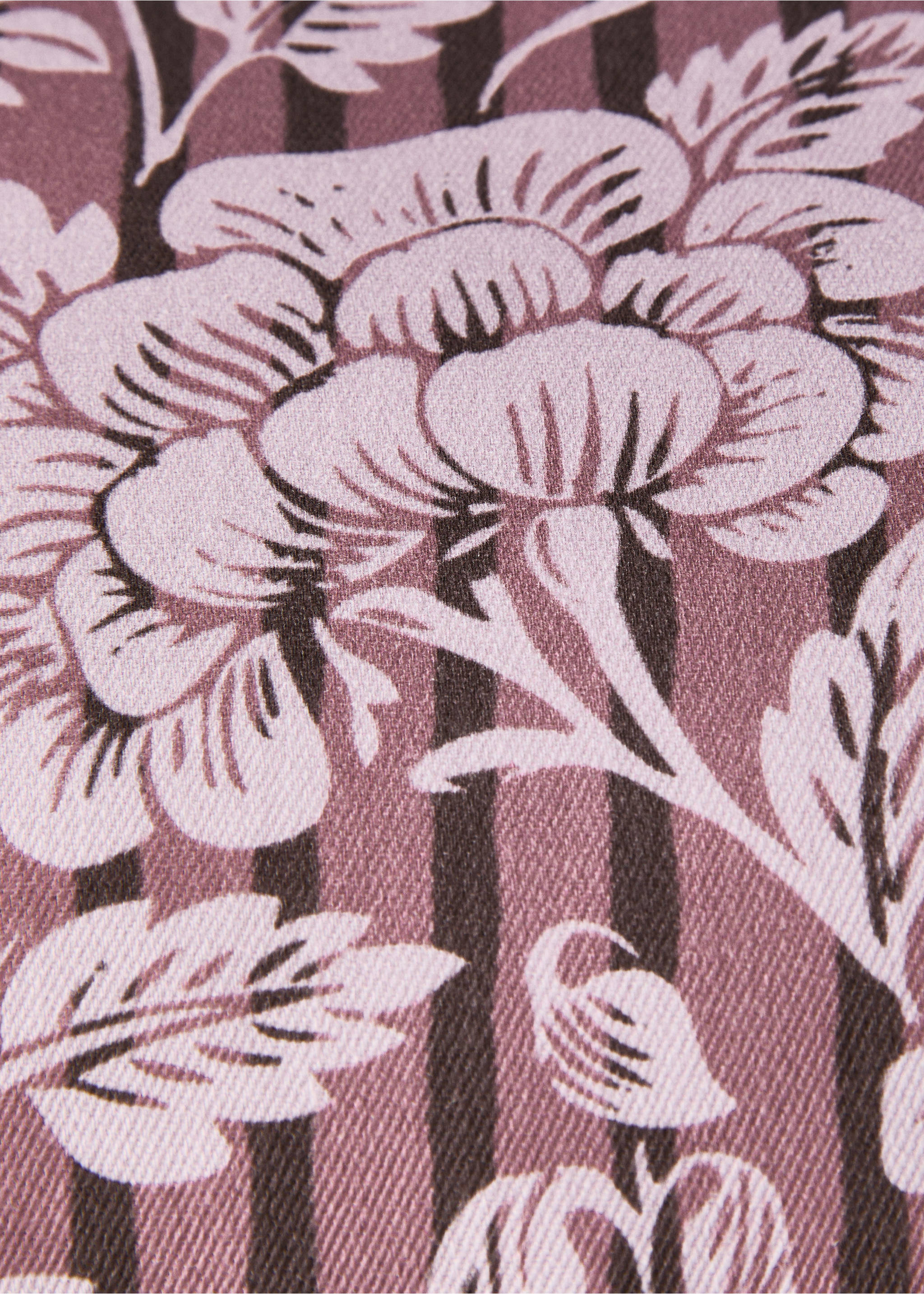 Kissenbezug mit Blumen- und Streifenmuster, 30 x 50 cm - Detail des Artikels 1, Rosa. Ref: 87002033-00.
