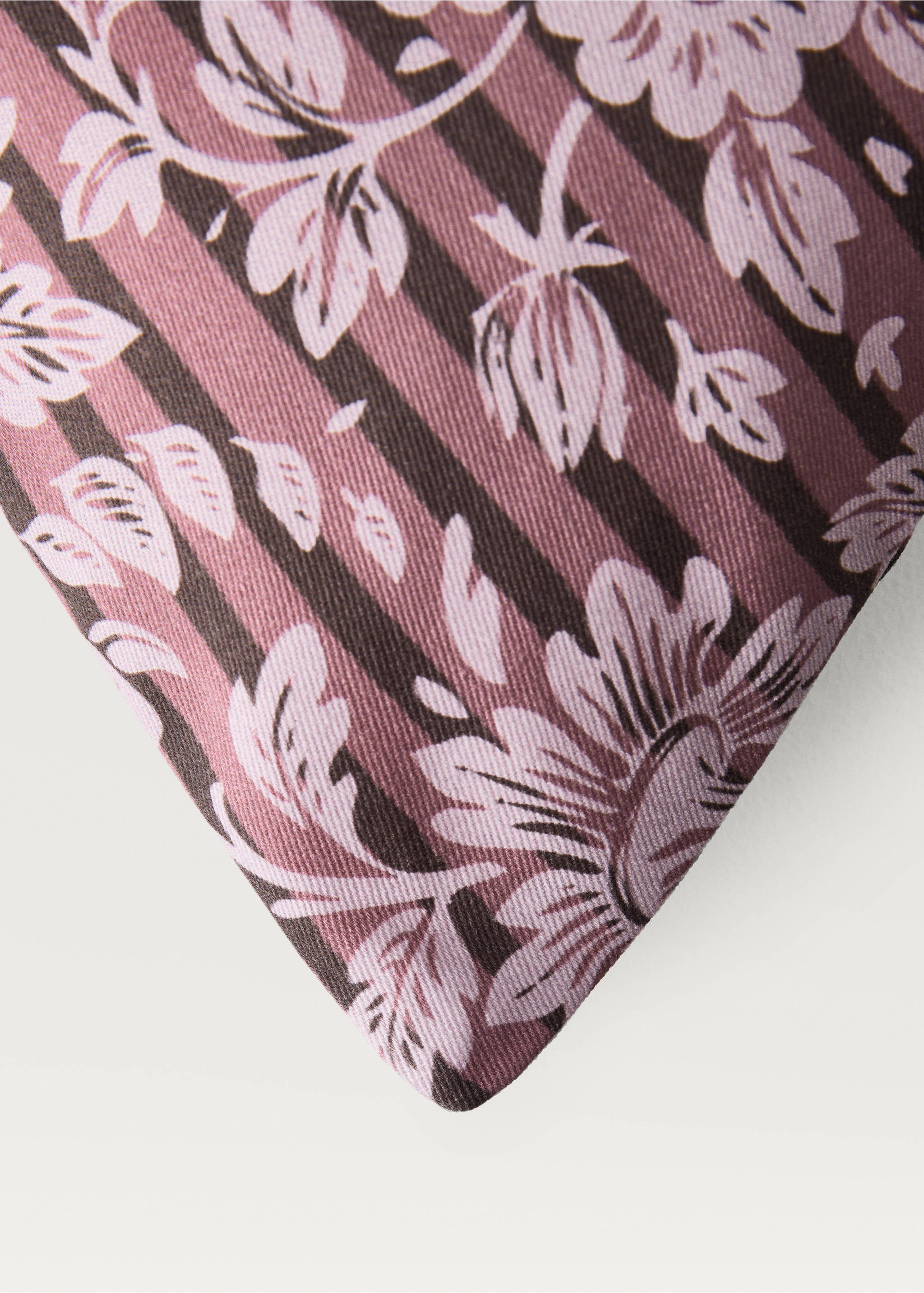 Kissenbezug mit Blumen- und Streifenmuster, 30 x 50 cm - Detail des Artikels 3, Rosa. Ref: 87002033-00.