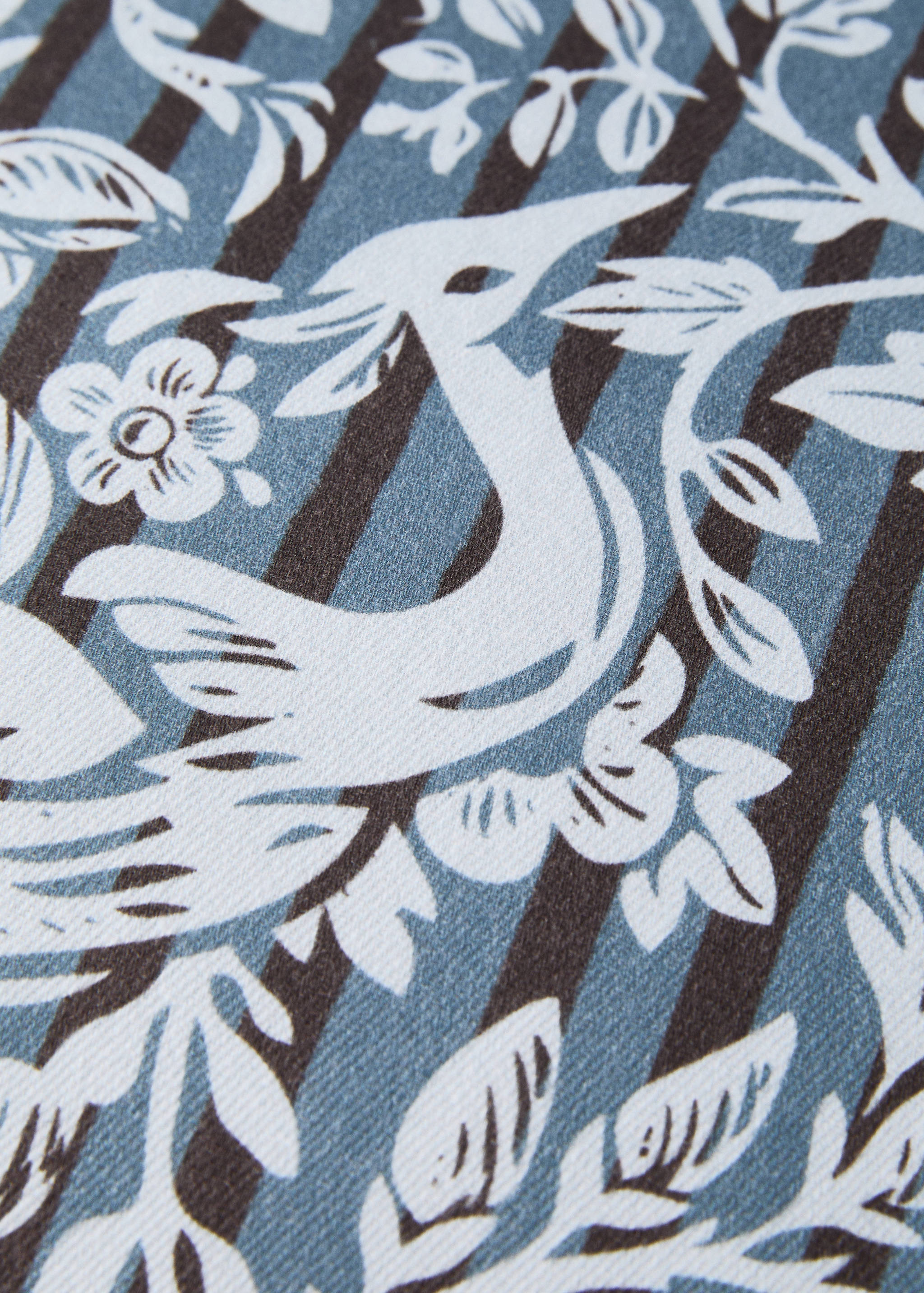 Kissenbezug mit Blumen- und Streifenmuster, 45 x 45 cm - Detail des Artikels 1